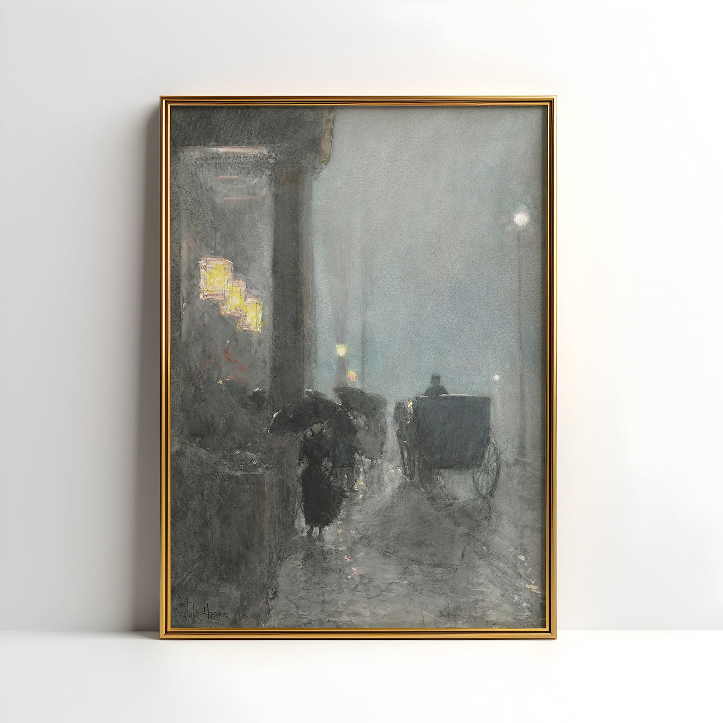Childe Hassam, 5 Avenue, Impressionism, original antique painting, watercolour, vintage, Printable art instant download, SKU K-CH125