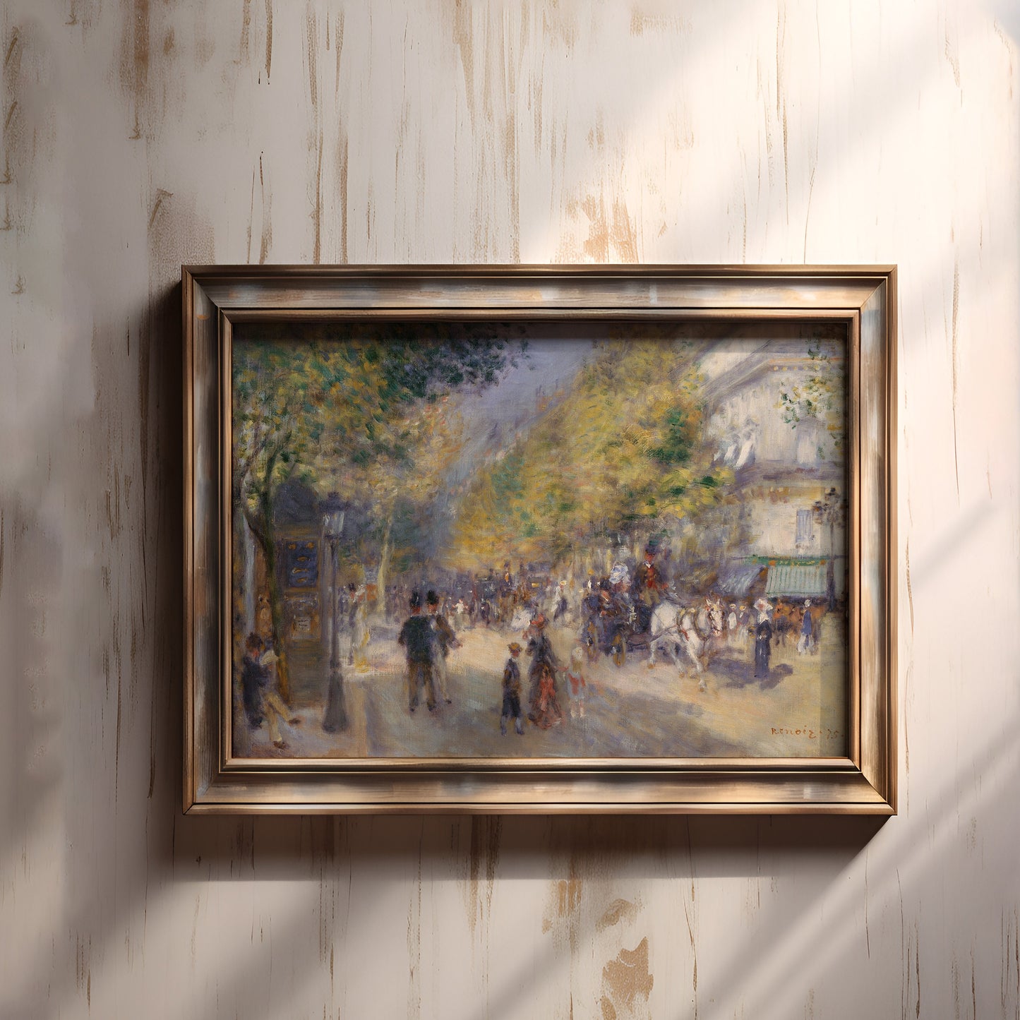 Renoir, The Great Boulevards, Impressionism, original antique painting, oil, vintage, Printable art instant download, SKU 136-PAR