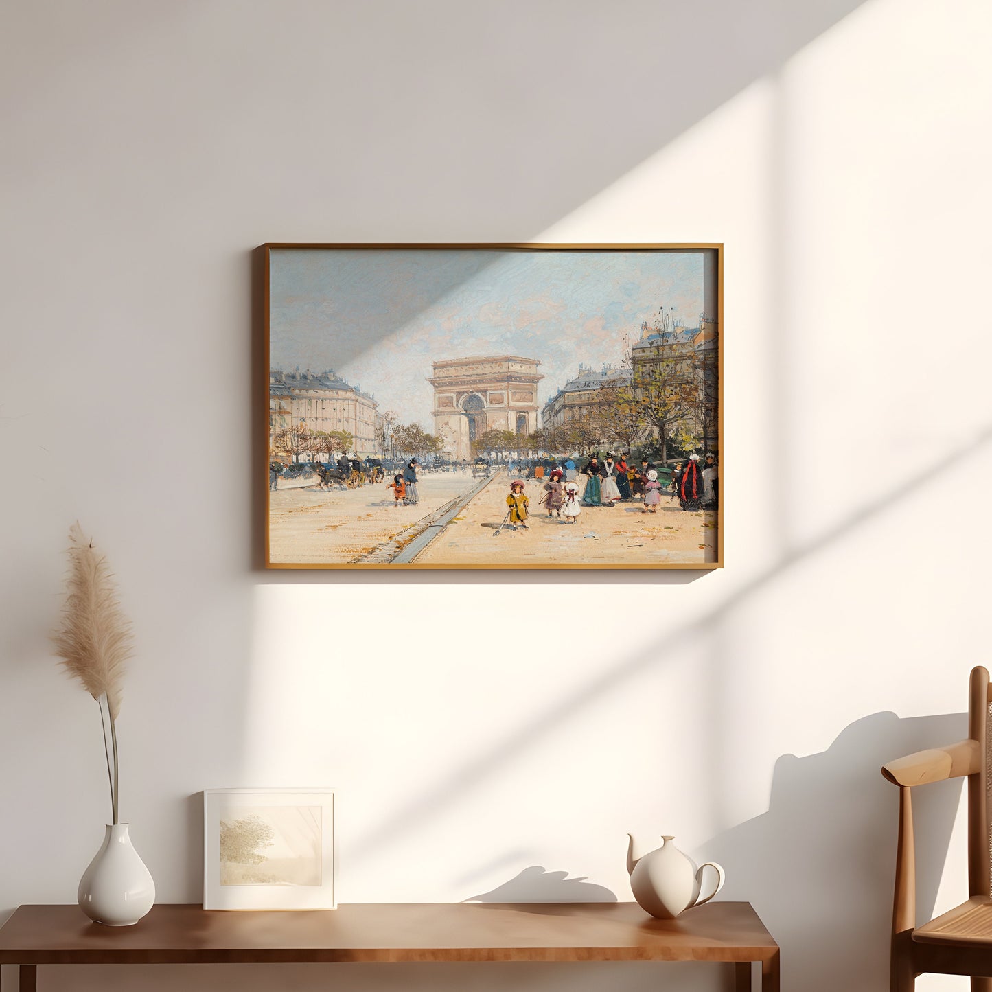 Eugene Laloue, Summer Afternoon, Paris, original antique painting, watercolour, vintage, Printable art instant download, SKU 158-EGL