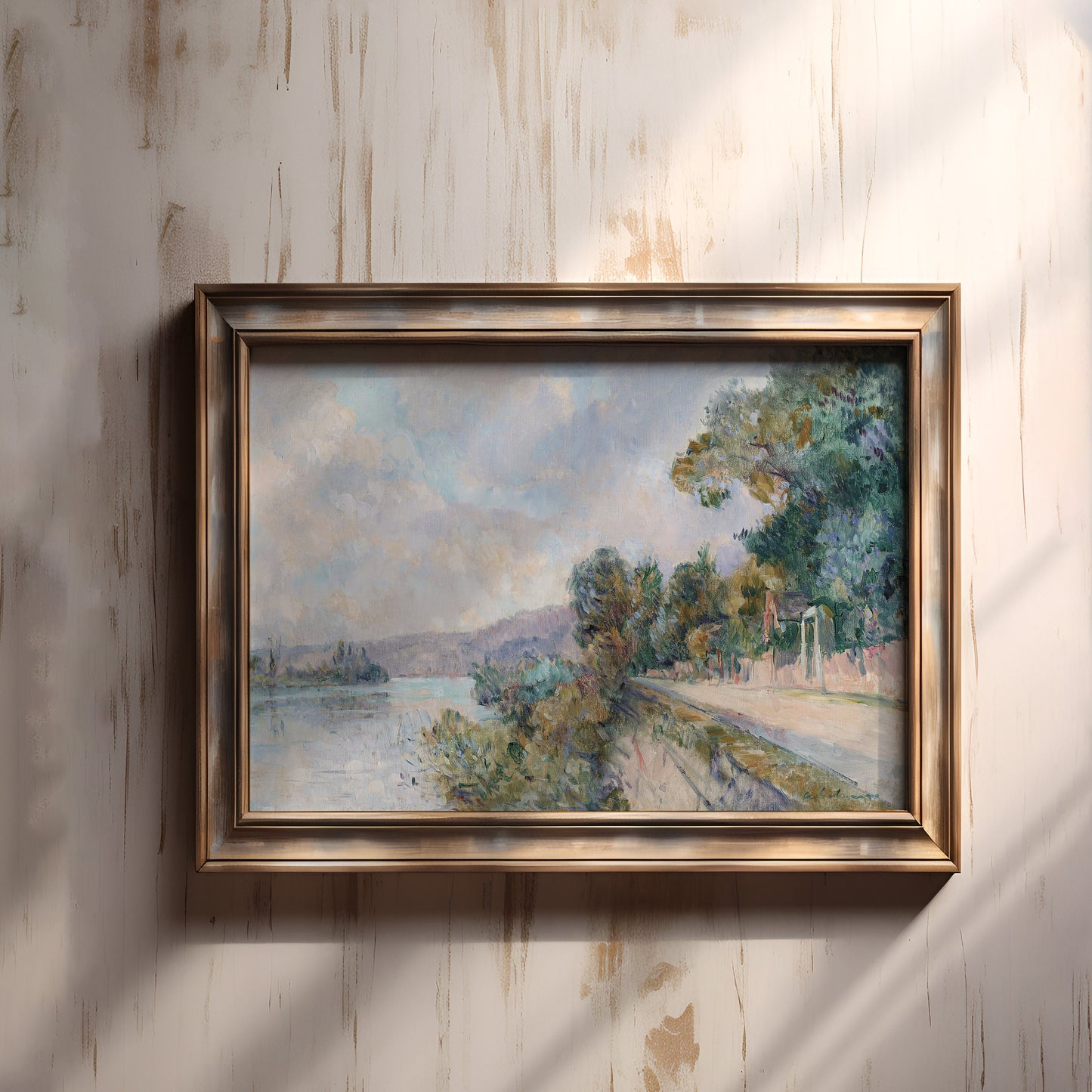 Albert Lebourg - Seine near Rouen, Impressionism, original antique painting oil, vintage, Printable art instant download, SKU K_AL.21