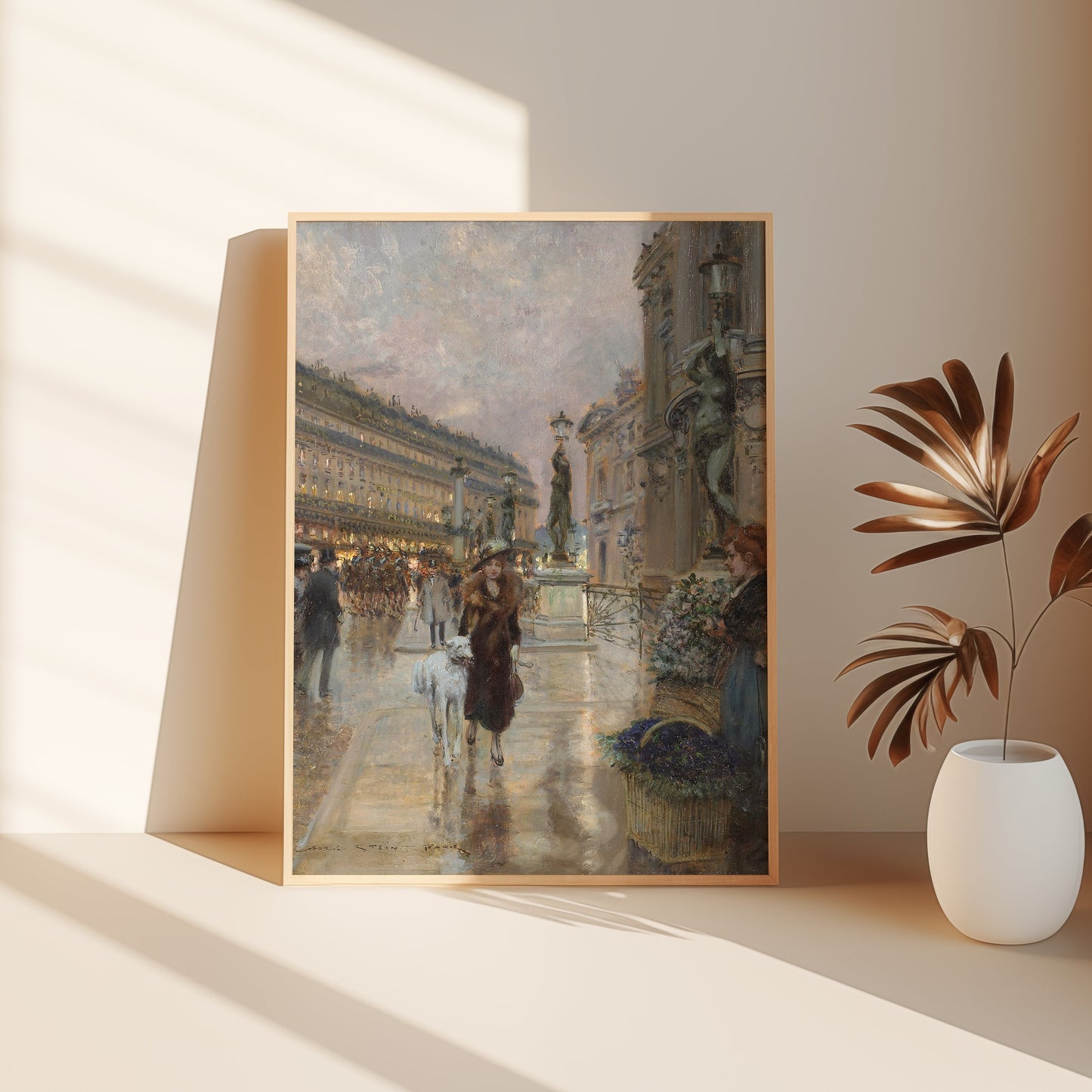 French Impressionism, Georges Stein, Paris, original antique painting, oil, vintage, Printable art instant download, SKU 175GS