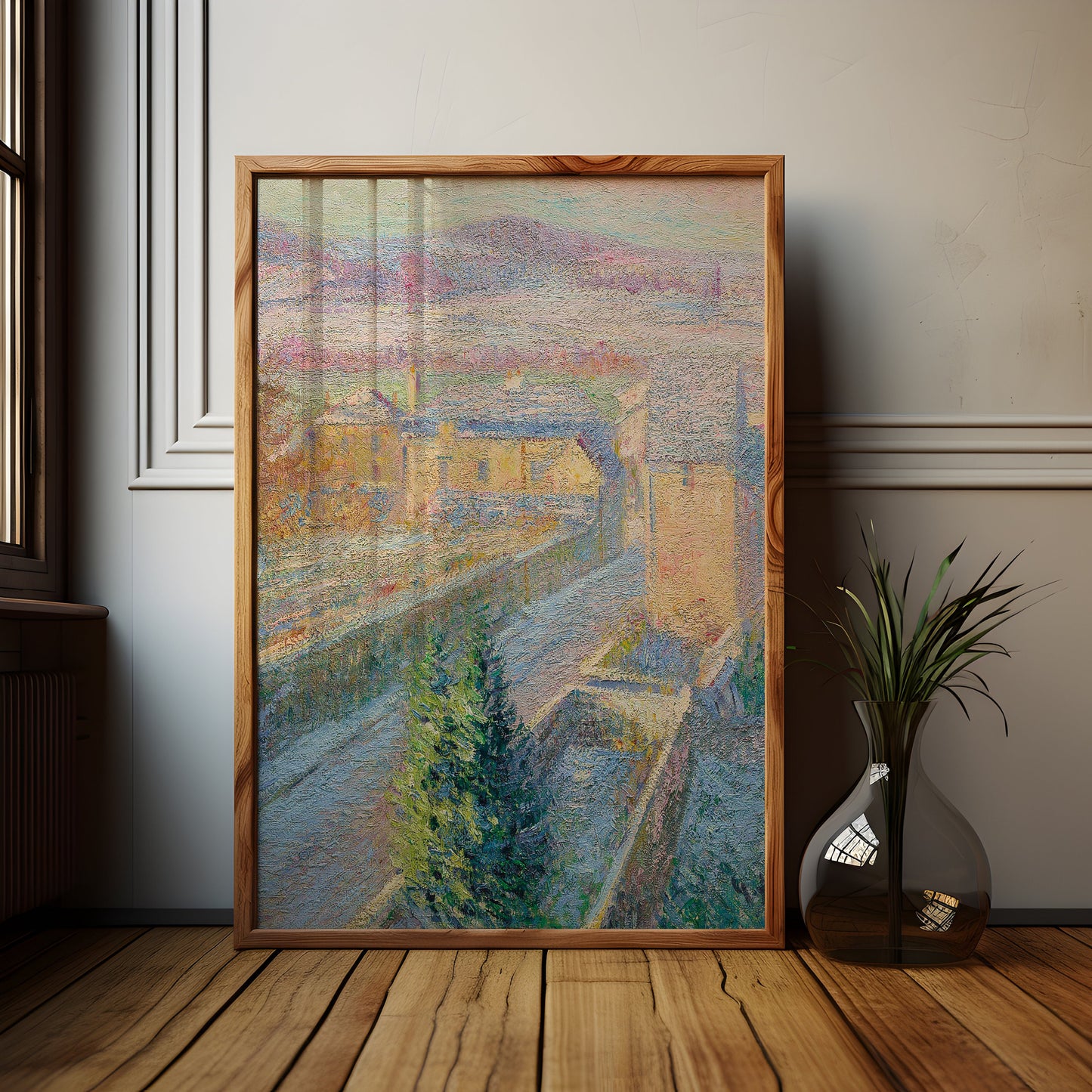 Gustave Loiseau - Triel on Seine, Impressionism, original antique painting, oil, vintage, Printable art instant download, SKU 185GL
