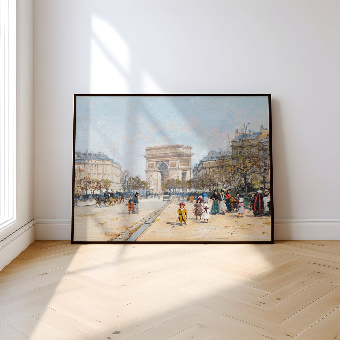 Eugene Laloue, Summer Afternoon, Paris, original antique painting, watercolour, vintage, Printable art instant download, SKU 158-EGL