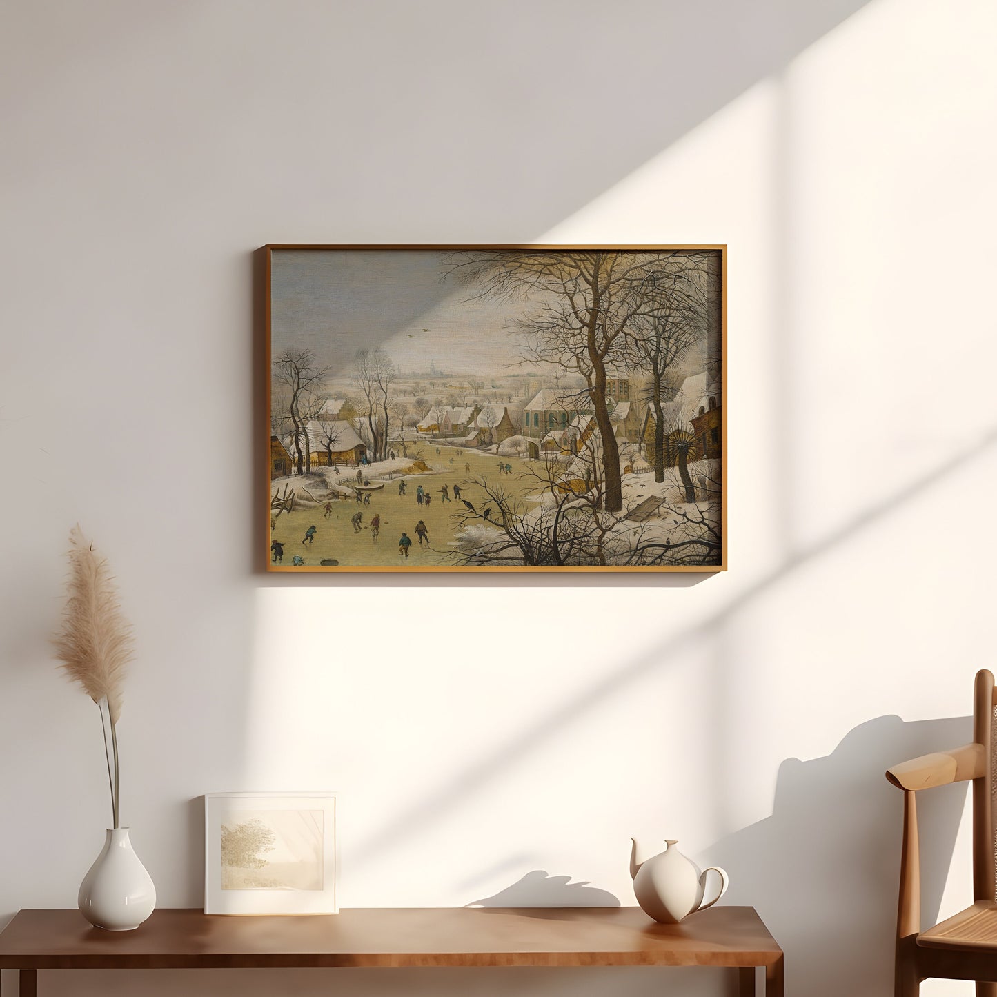 Dutch painting Pieter Brueghel - Winter Landscape , original antique oil artwork , vintage Printable art instant download , SKU 200PBY