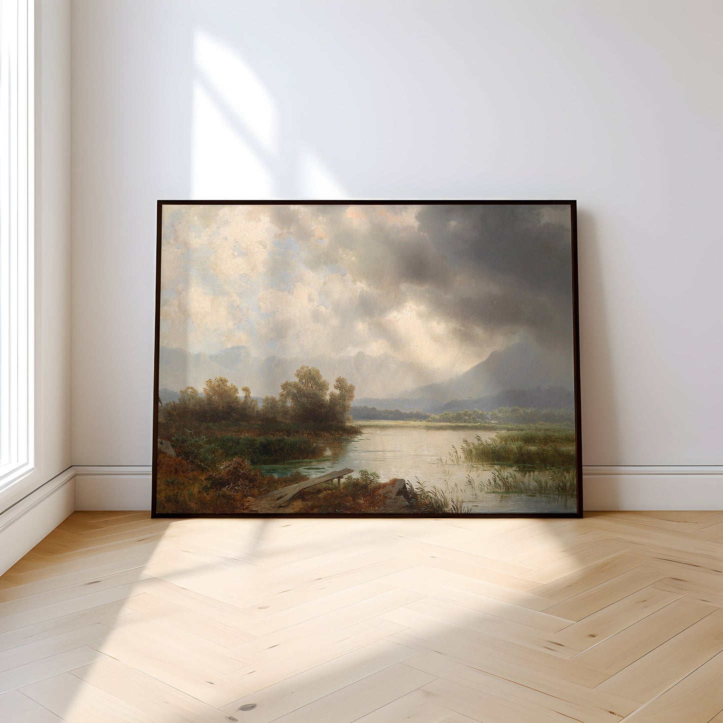 Austrian painter Thoma Josef, Rustic landscape, original antique painting, oil, vintage, Printable art instant download, SKU 162-JT