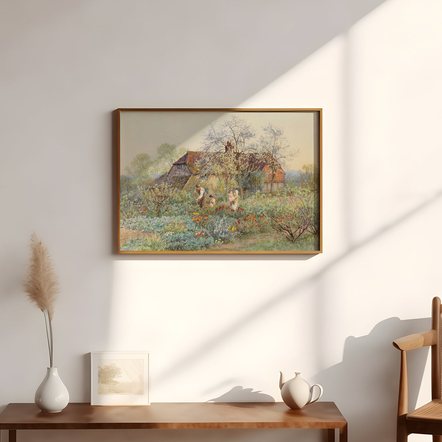Allingham Helen - cottage garden , watercolour original antique painting , vintage Printable art instant download , SKU 213AH