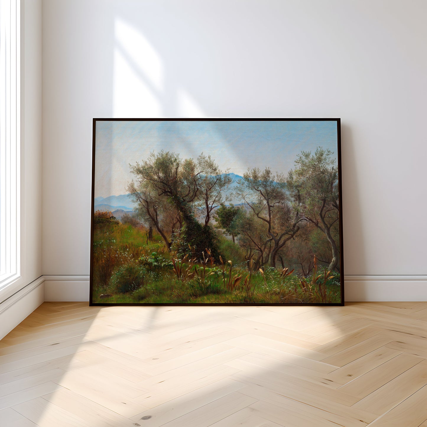 Peter Skovgaard, Olive Trees, Rustic landscape, original antique painting oil, vintage, Printable art instant download, SKU K_PCS.13