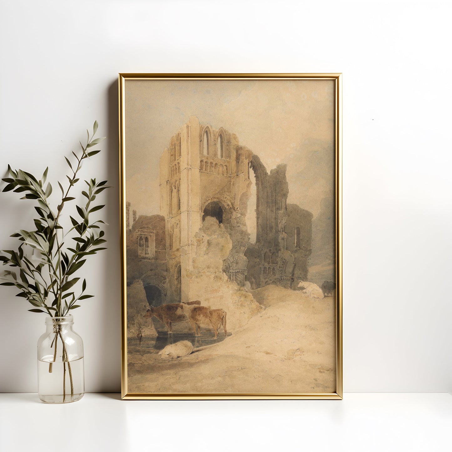 Castle, Norfolk - John Sell Cotman, original antique painting, watercolour, vintage, Printable art instant download, SKU K-CAP79