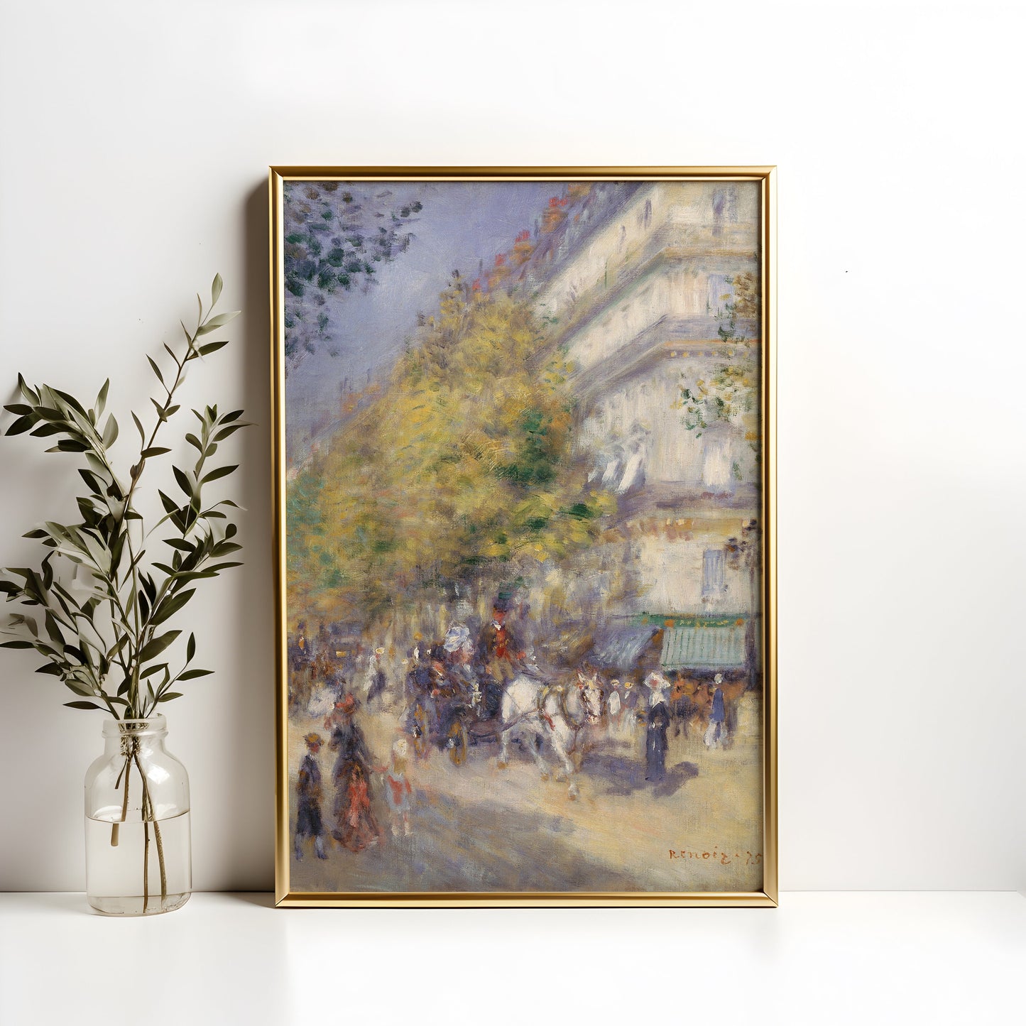 Renoir, The Great Boulevards, Impressionism, original antique painting, oil, vintage, Printable art instant download, SKU K-PAR81