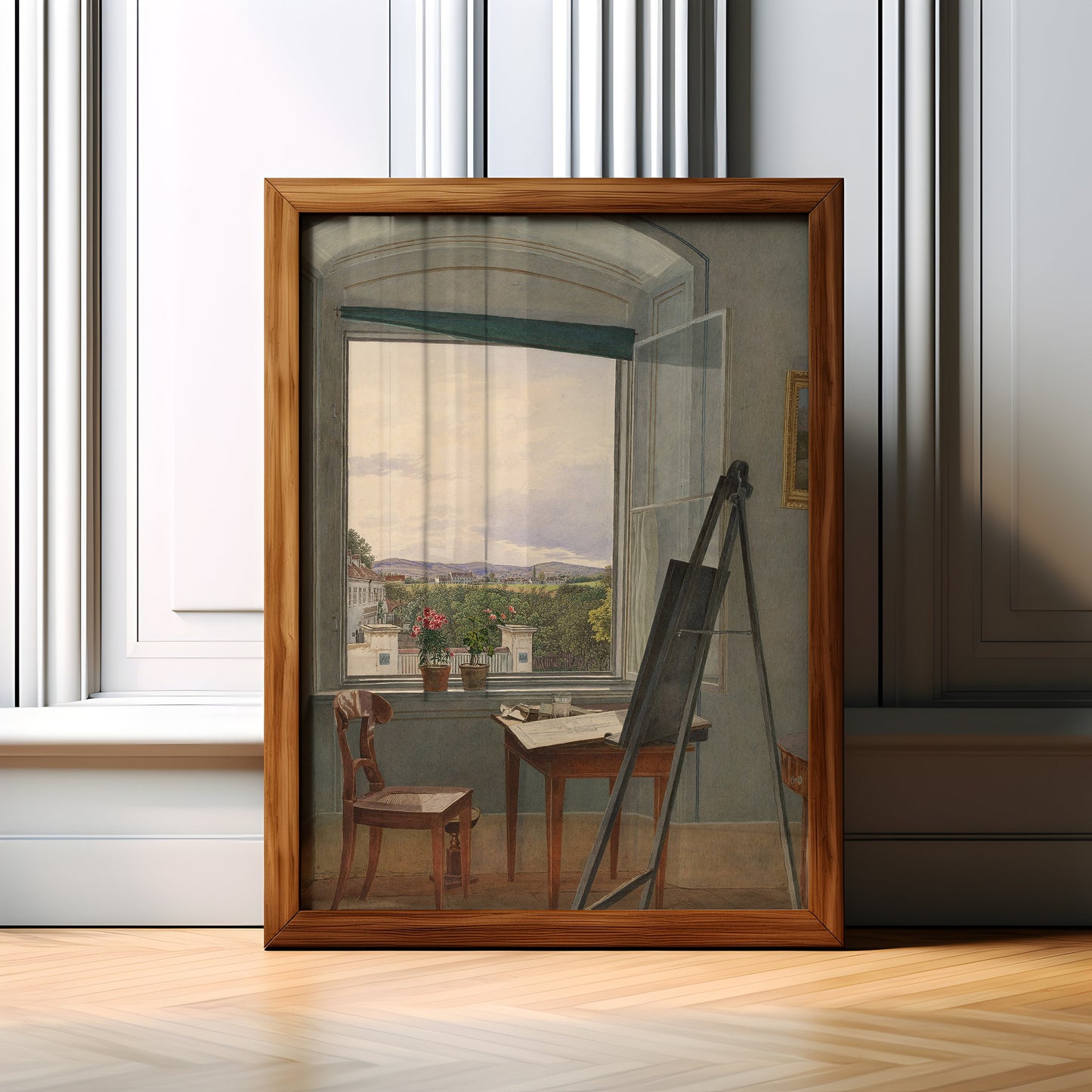 Jakob Alt, View from Artist's Studio, original antique painting watercolour, vintage Printable art, instant download, SKU - K-JA111