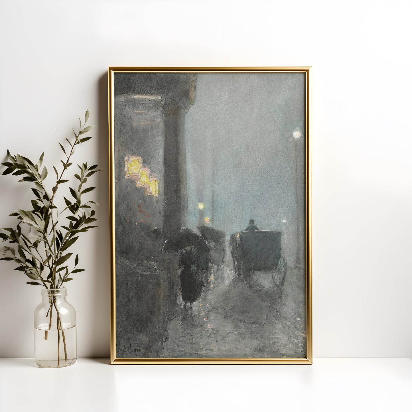 Childe Hassam, 5 Avenue, Impressionism, original antique painting, watercolour, vintage, Printable art instant download, SKU K-CH125
