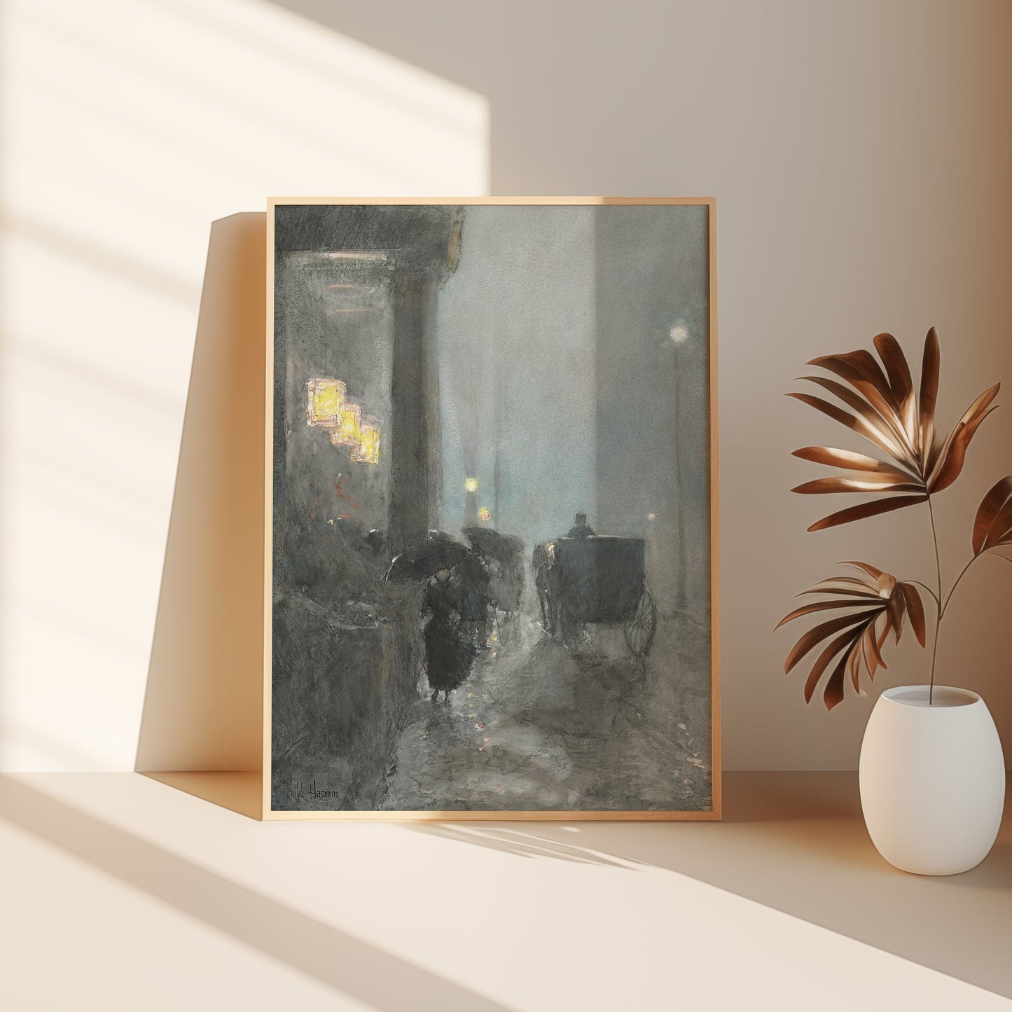 Childe Hassam, 5 Avenue, Impressionism, original antique painting, watercolour, vintage, Printable art instant download, SKU K-CH125