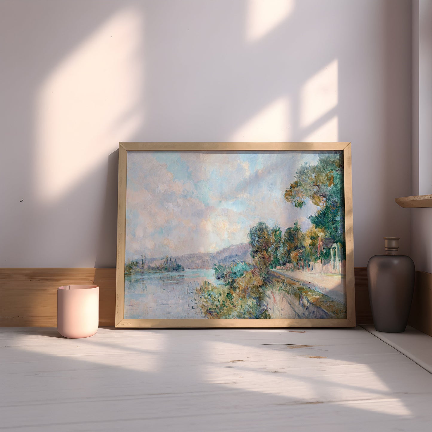 Albert Lebourg - Seine near Rouen, Impressionism, original antique painting oil, vintage, Printable art instant download, SKU K_AL.21