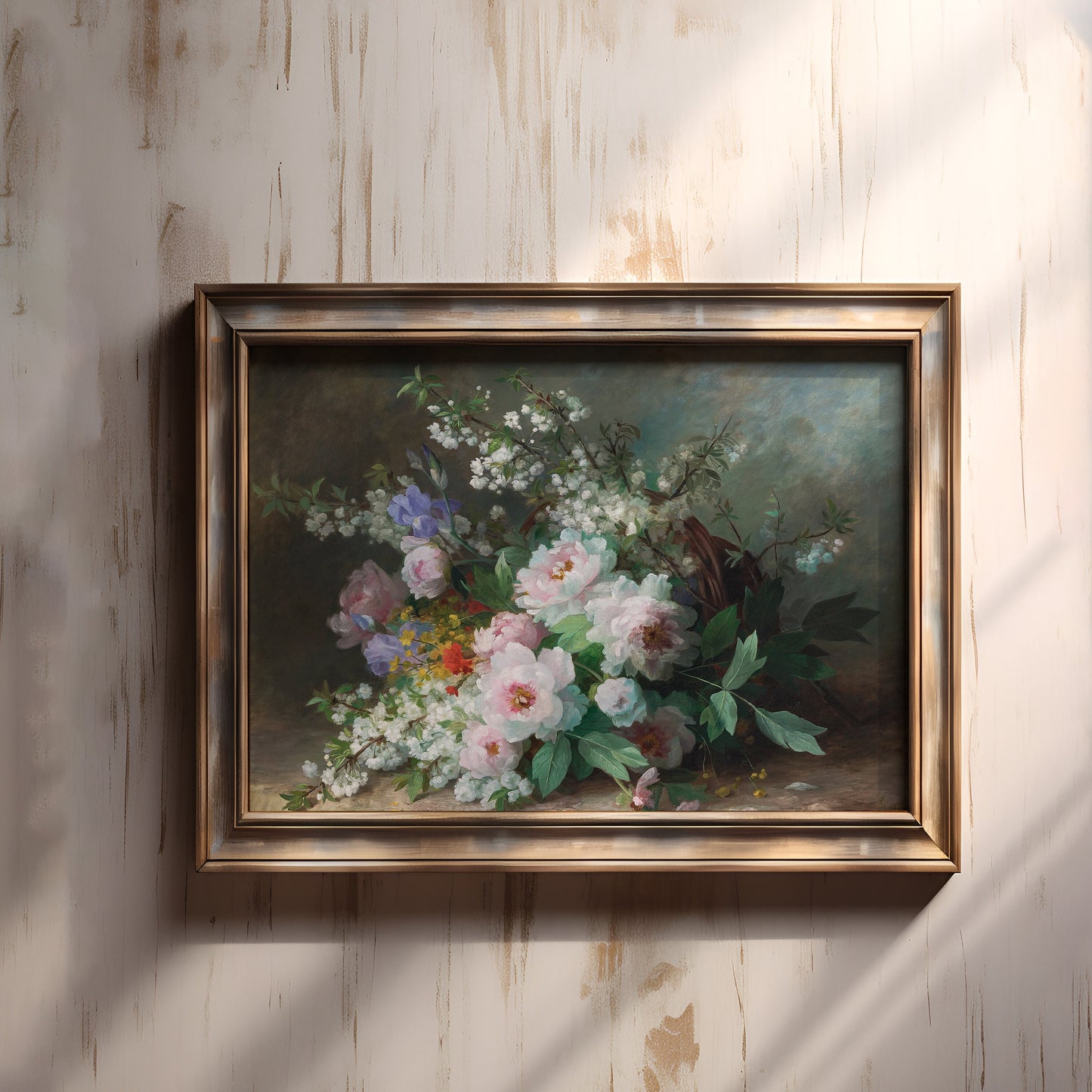 Flowers Still-life, Marthe Élisabeth Barbaud-Koch, original antique painting, oil vintage, Printable art instant download, SKU 245MEBK