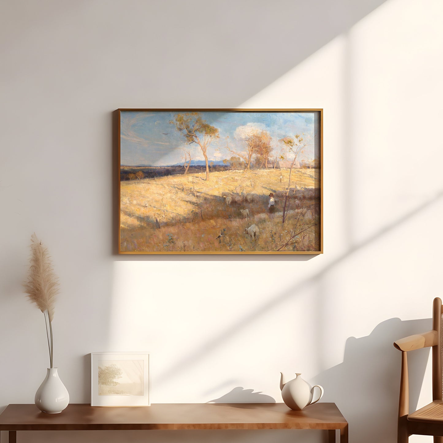 Rustic Landscape Golden Summer - Arthur Streeton, original antique painting oil, vintage, Printable art instant download, SKU 261AS
