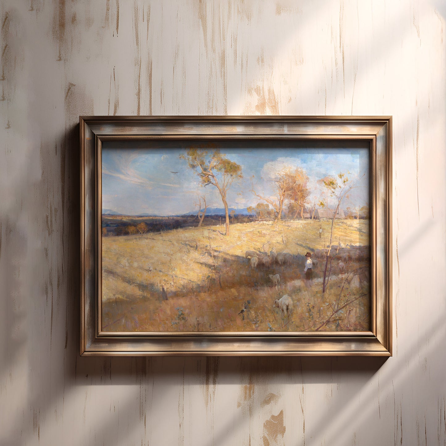 Rustic Landscape Golden Summer - Arthur Streeton, original antique painting oil, vintage, Printable art instant download, SKU 261AS
