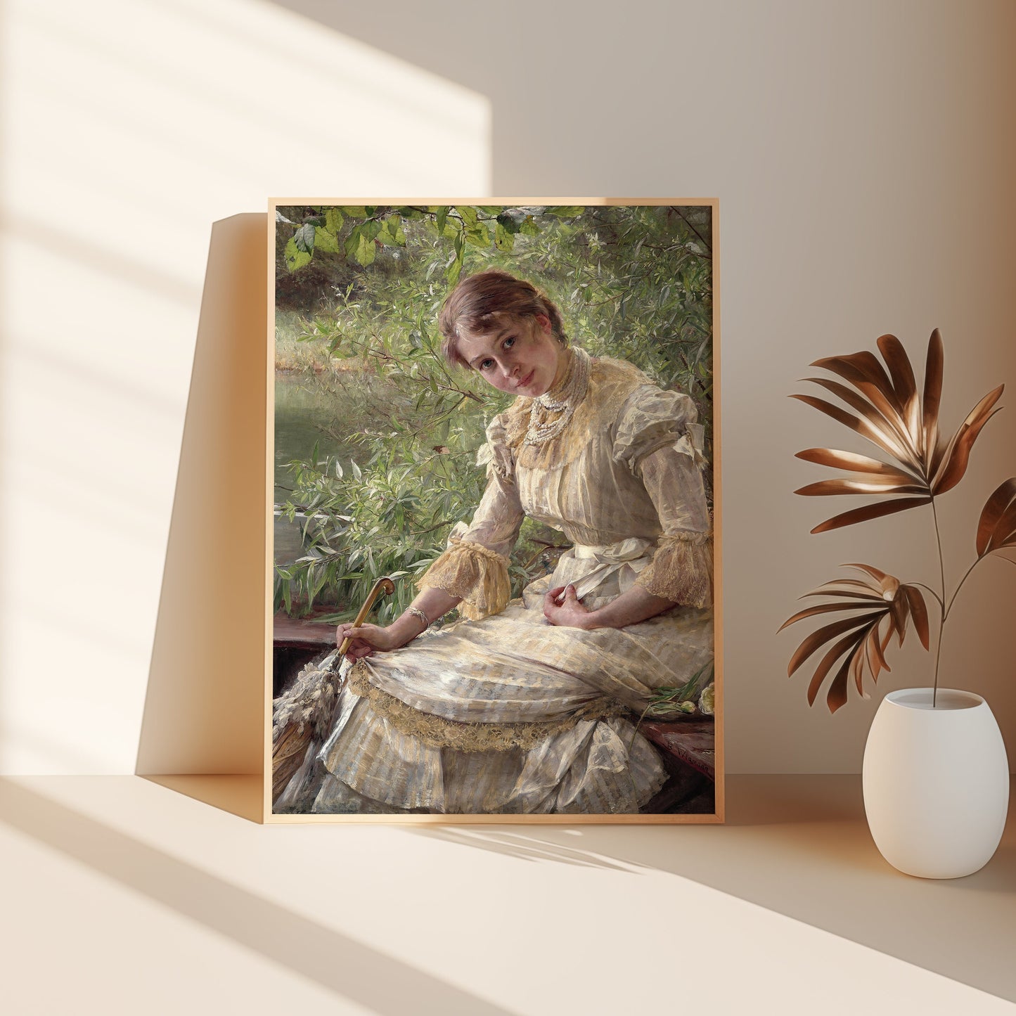 Bertha Wegmann - Portrait of Young Woman , original antique figure painting , oil vintage Printable art instant download , SKU 171BW