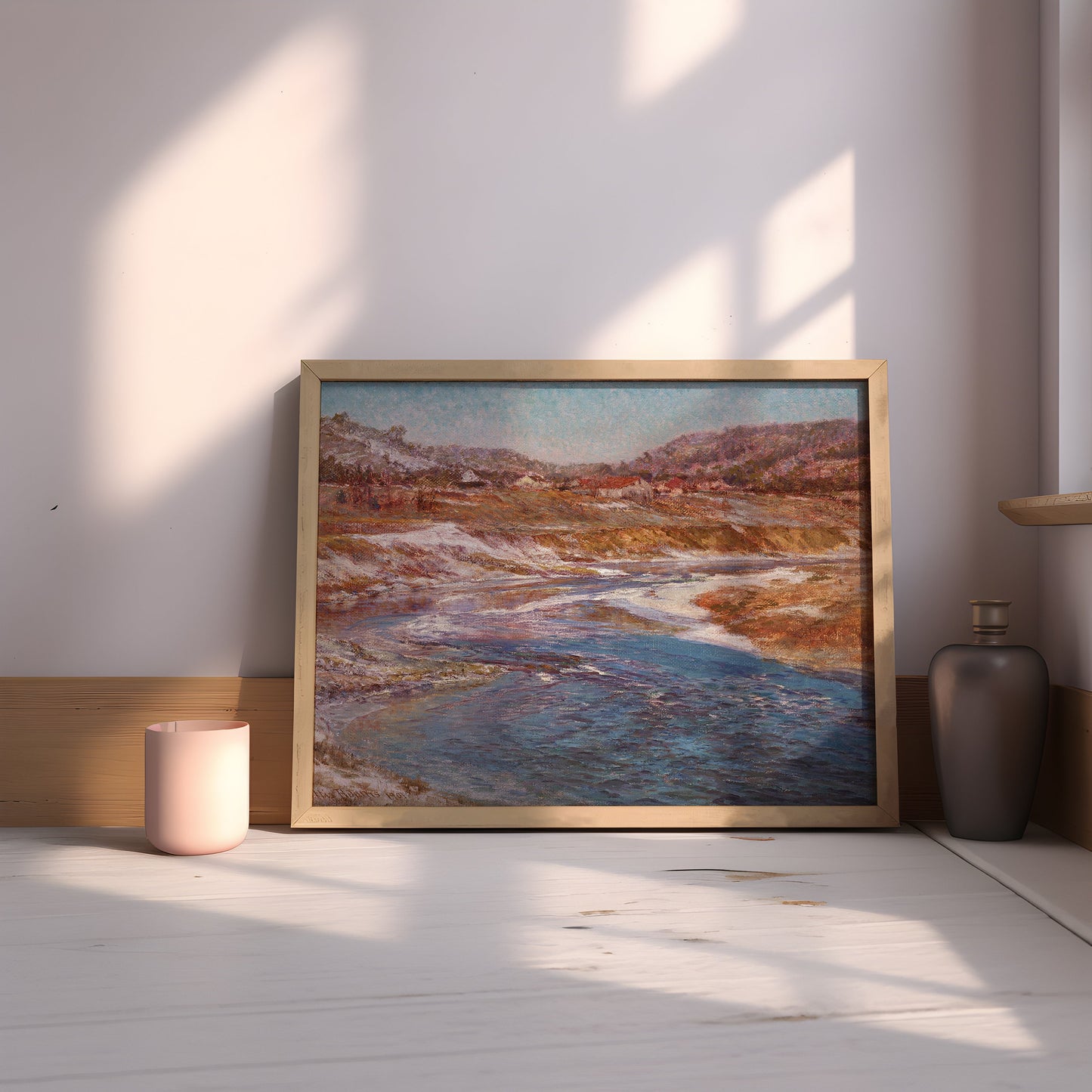 American Impressionism, John Ottis Adams - Wane of Winter, Landscape, antique painting, vintage Printable art instant download, SKU 206JOA