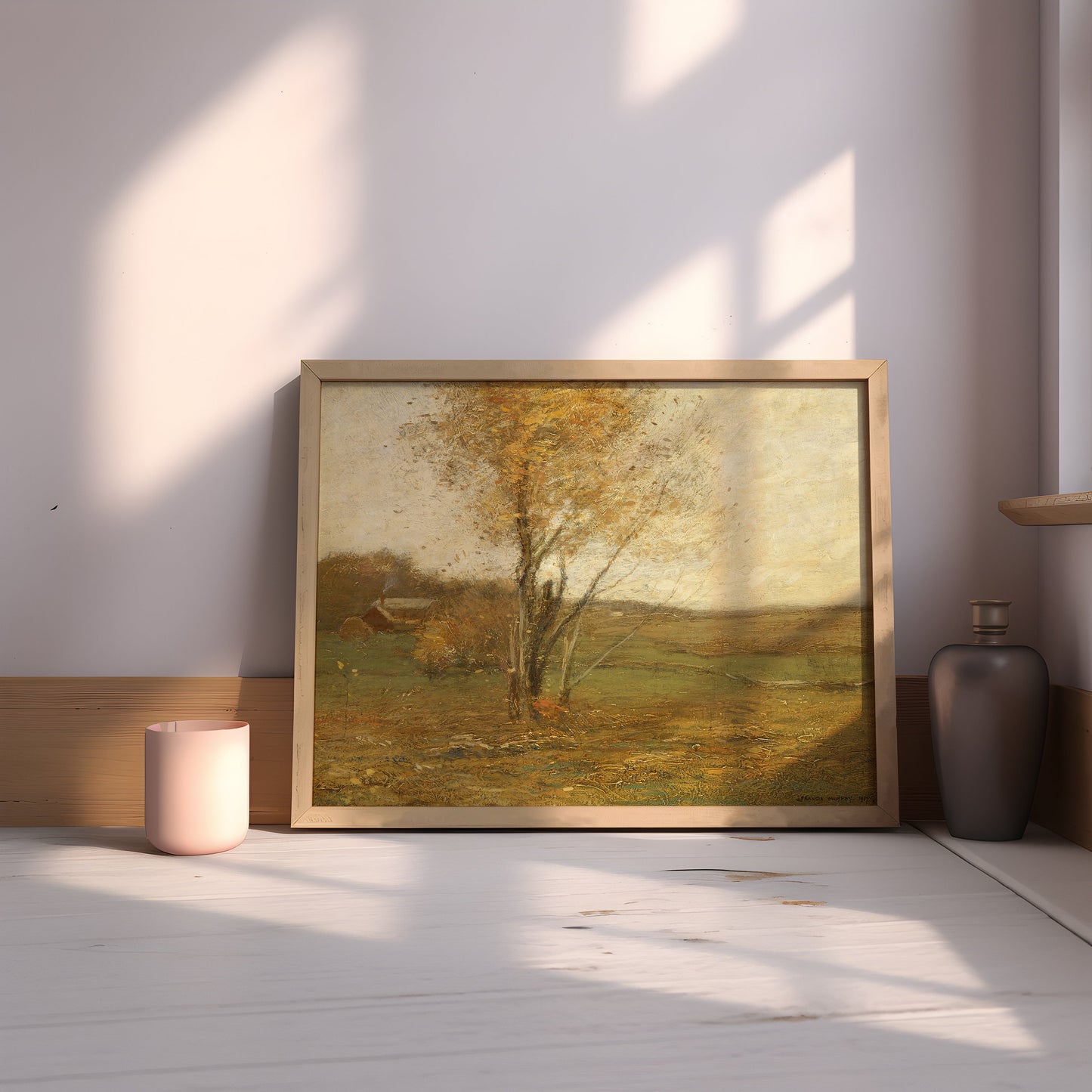 Rustic Landscape , John Francis Murphy - Early Autumn , antique painting , oil vintage Printable art instant download , SKU 207JFM