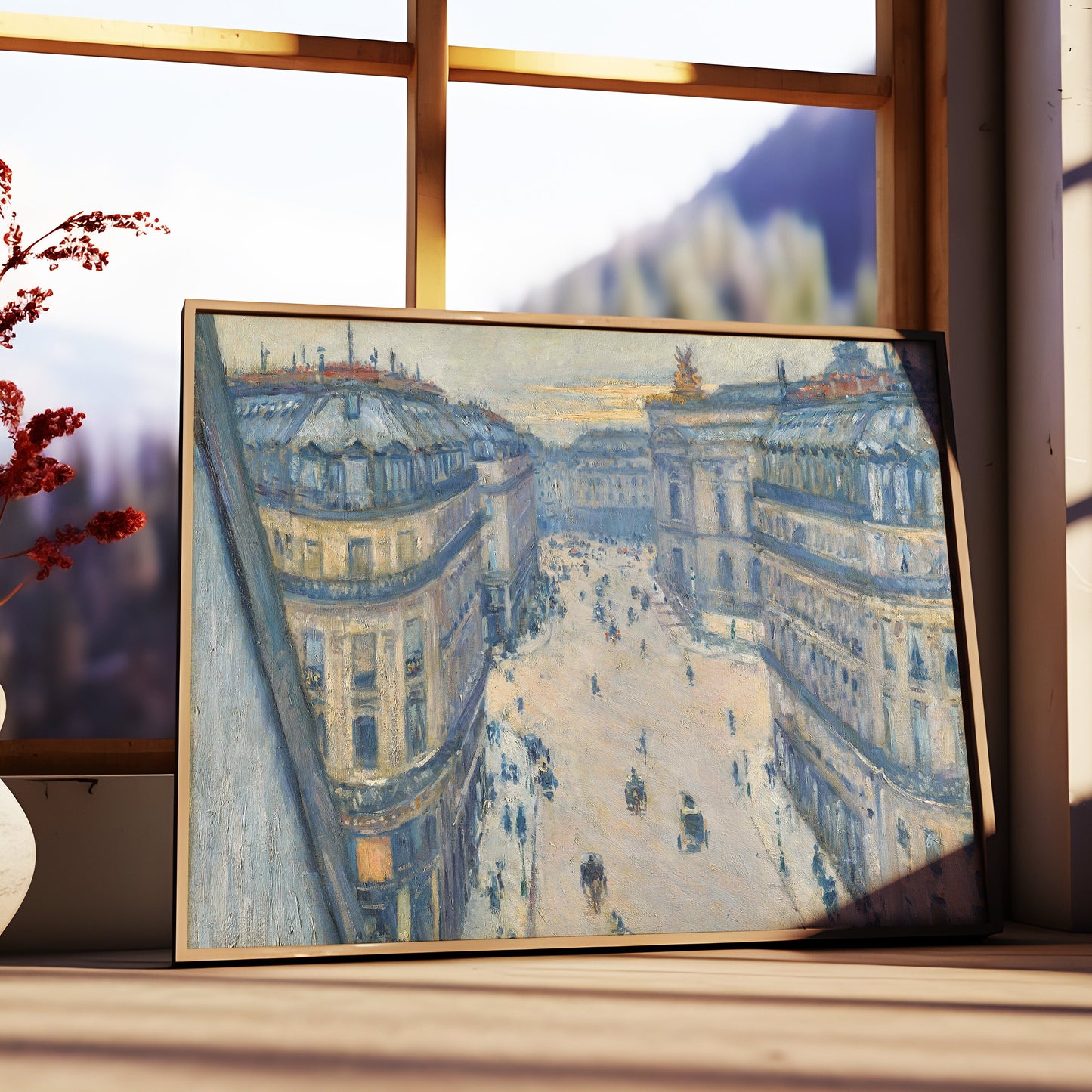French Impressionism, Gustave Caillebotte - Paris Boulevard top view, original vintage painting, Printable art instant download, SKU 224GC