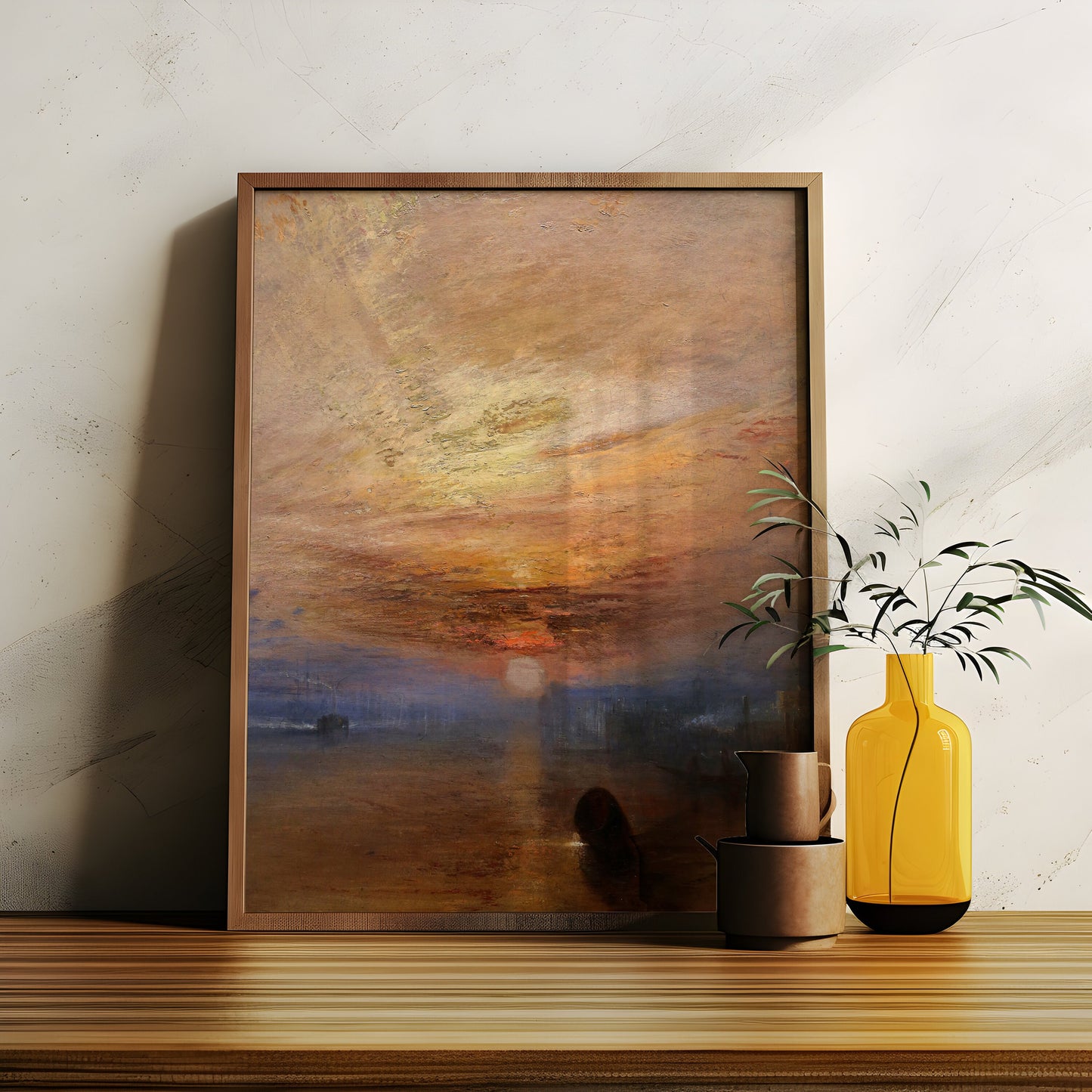 Joseph Mallord William Turner, Sunset, original antique painting, oil, vintage, Printable art instant download, SKU K-JT87