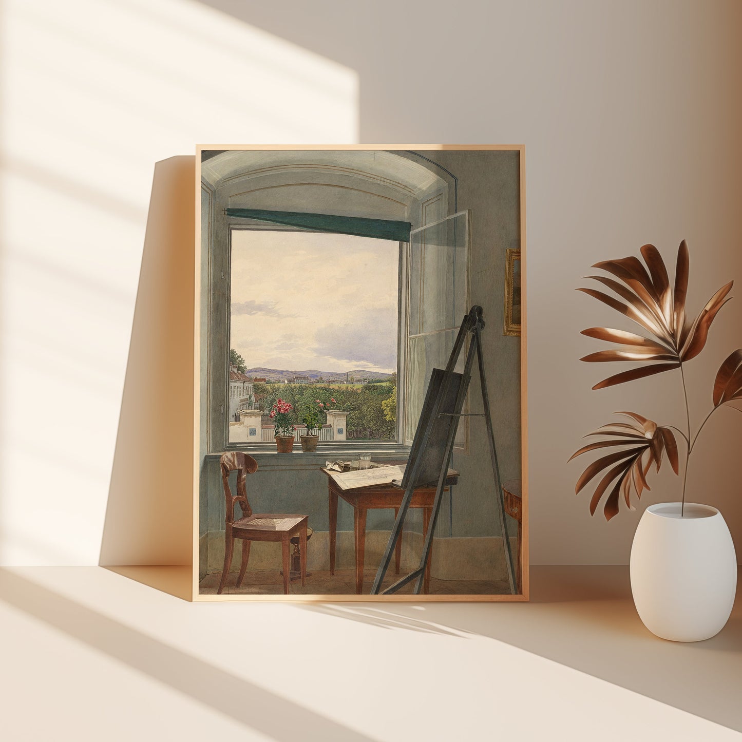 Jakob Alt, View from Artist's Studio, original antique painting watercolour, vintage Printable art, instant download, SKU - K-JA111
