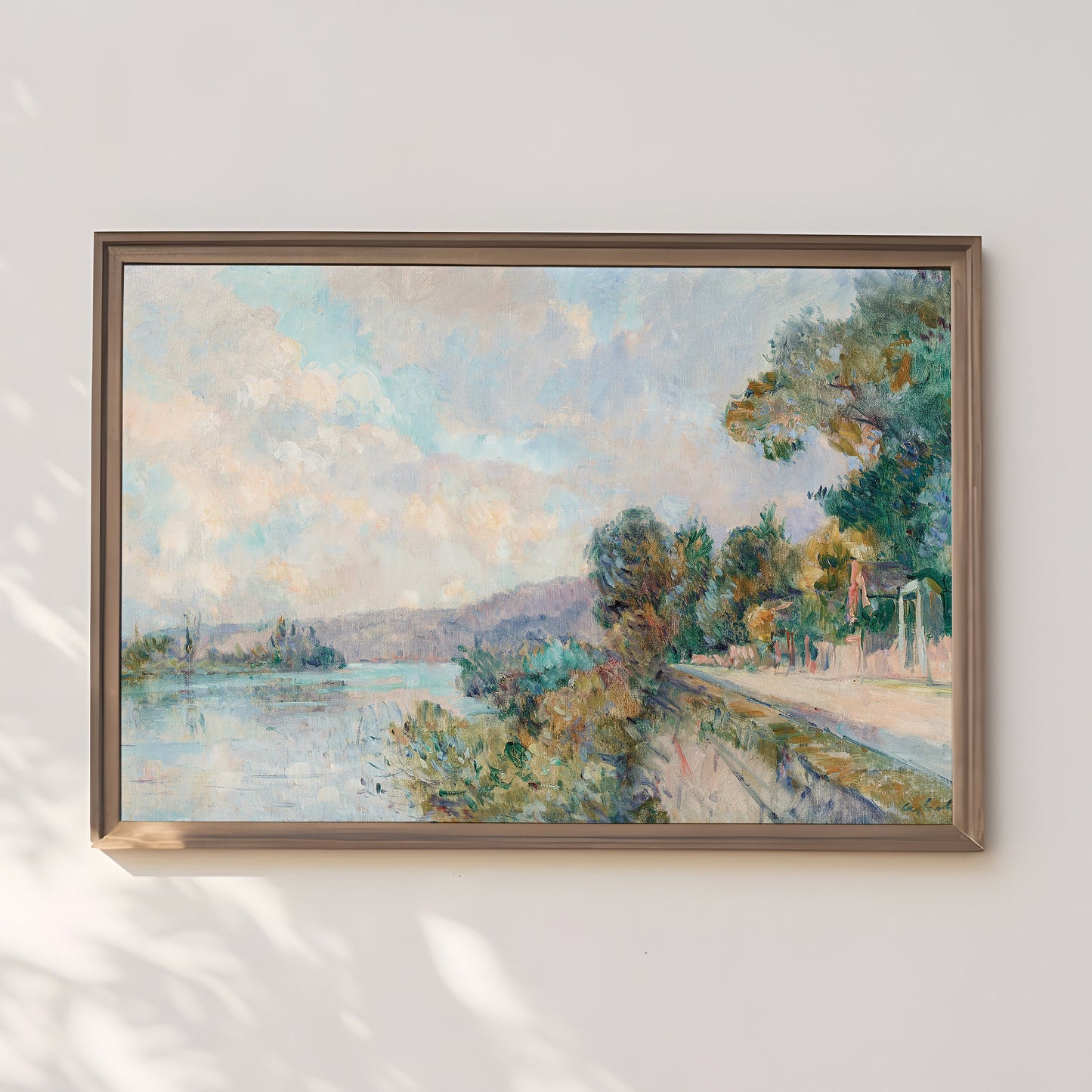 Albert Lebourg - Seine near Rouen, Impressionism, original antique painting oil, vintage, Printable art instant download, SKU K_AL.21