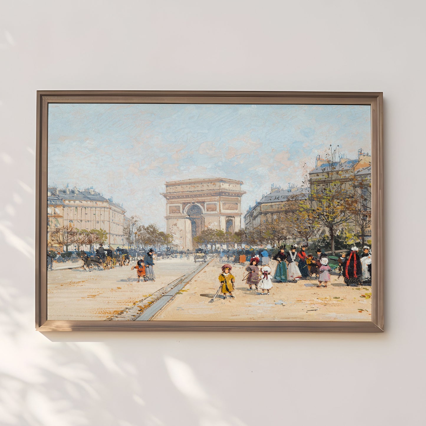 Eugene Laloue, Summer Afternoon, Paris, original antique painting, watercolour, vintage, Printable art instant download, SKU 158-EGL