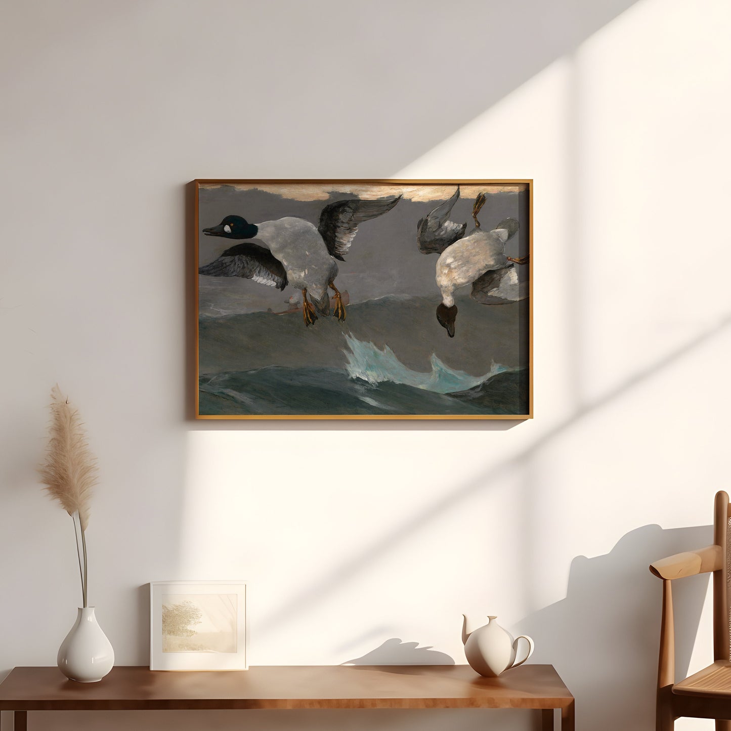 Winslow Homer - Ducks Goldeneye, 19th century, watercolour original vintage painting, antique Printable art instant download, SKU 283WH