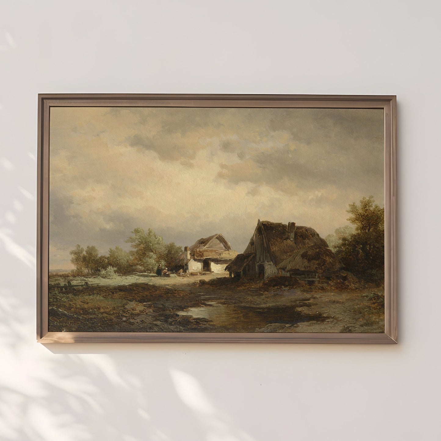 Dutch painting, Haanen - Rustic Landscape, Original vintage Printable fine art instant download, SKU 287RAH
