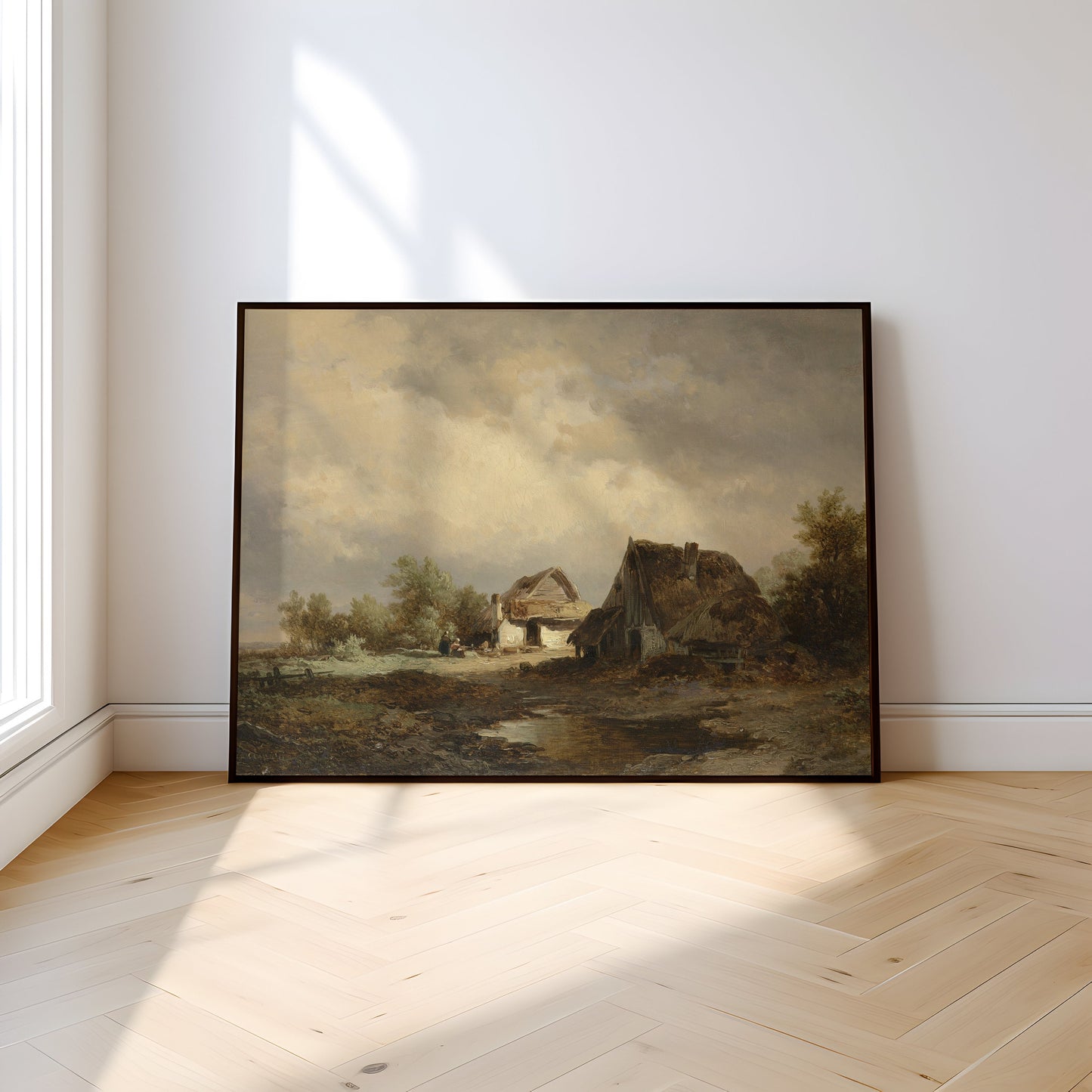 Dutch painting, Haanen - Rustic Landscape, Original vintage Printable fine art instant download, SKU 287RAH