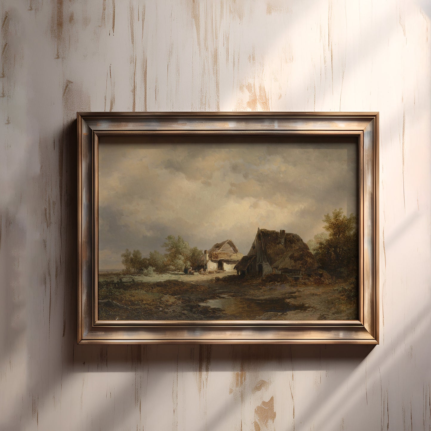 Dutch painting, Haanen - Rustic Landscape, Original vintage Printable fine art instant download, SKU 287RAH