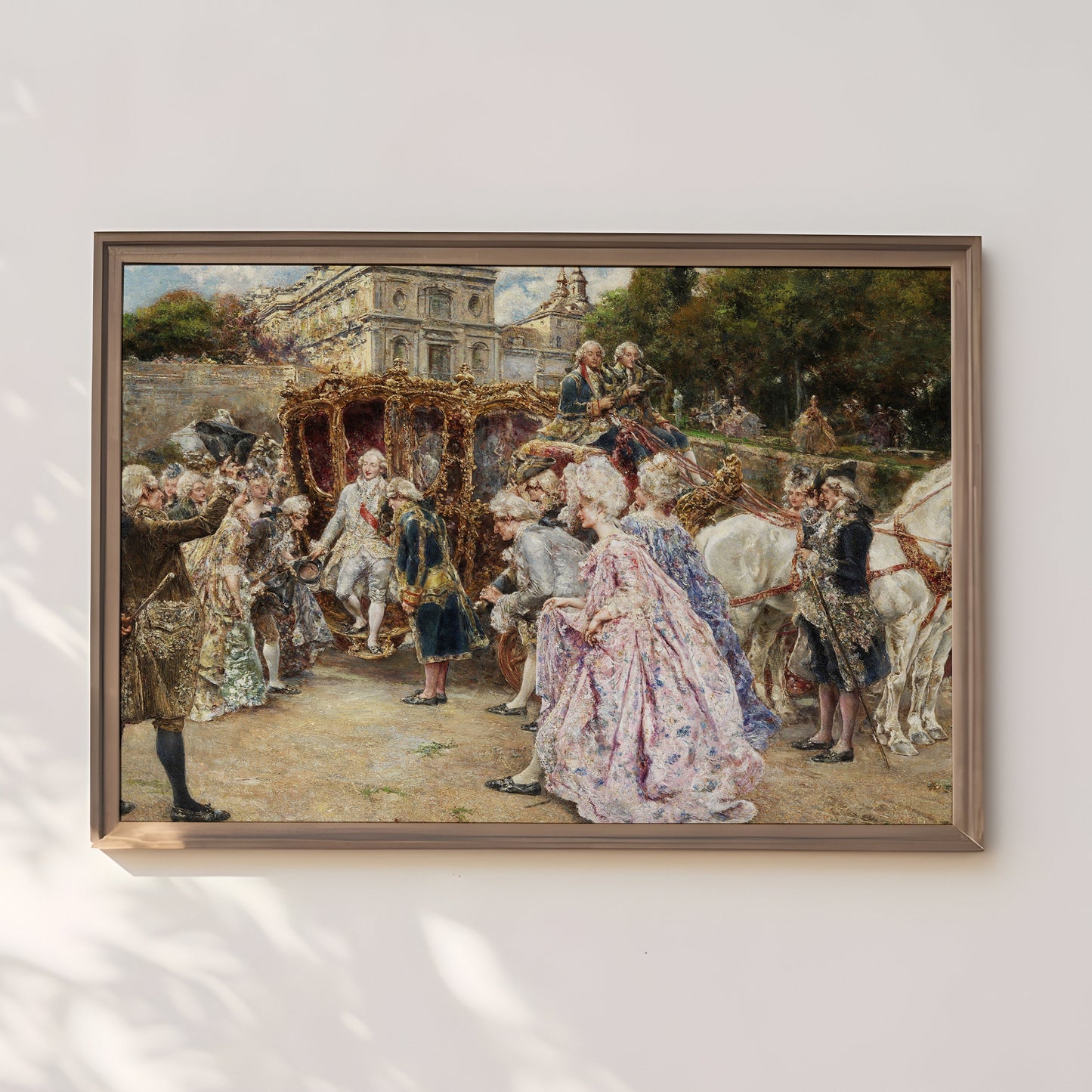 Juan Pablo Salinas - arrival of Prince , original antique oil figure painting , vintage Printable art instant download , SKU 290JPS