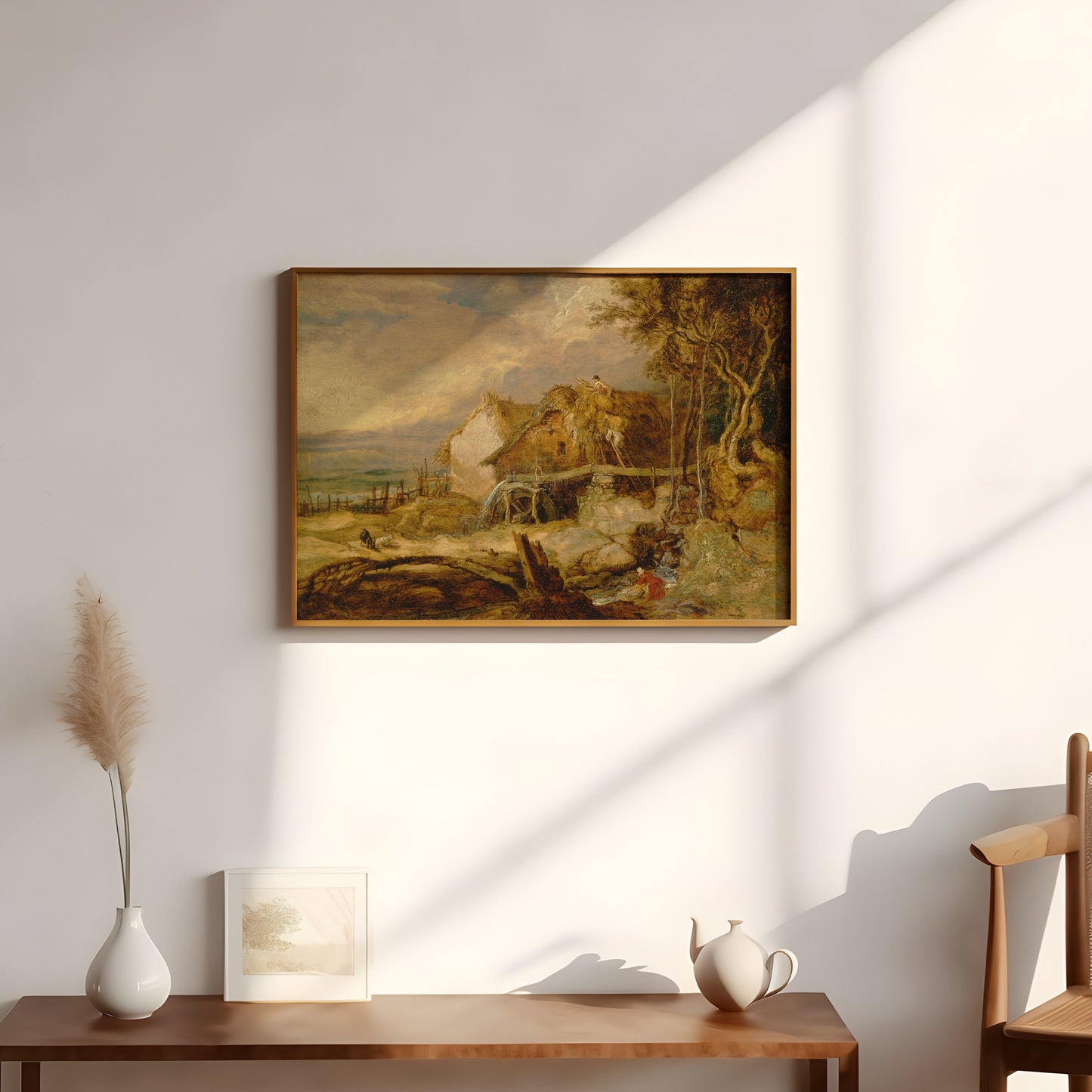 James Ward - Mill , Rustic Landscape Original vintage painting , Printable fine art instant download , SKU 299JW