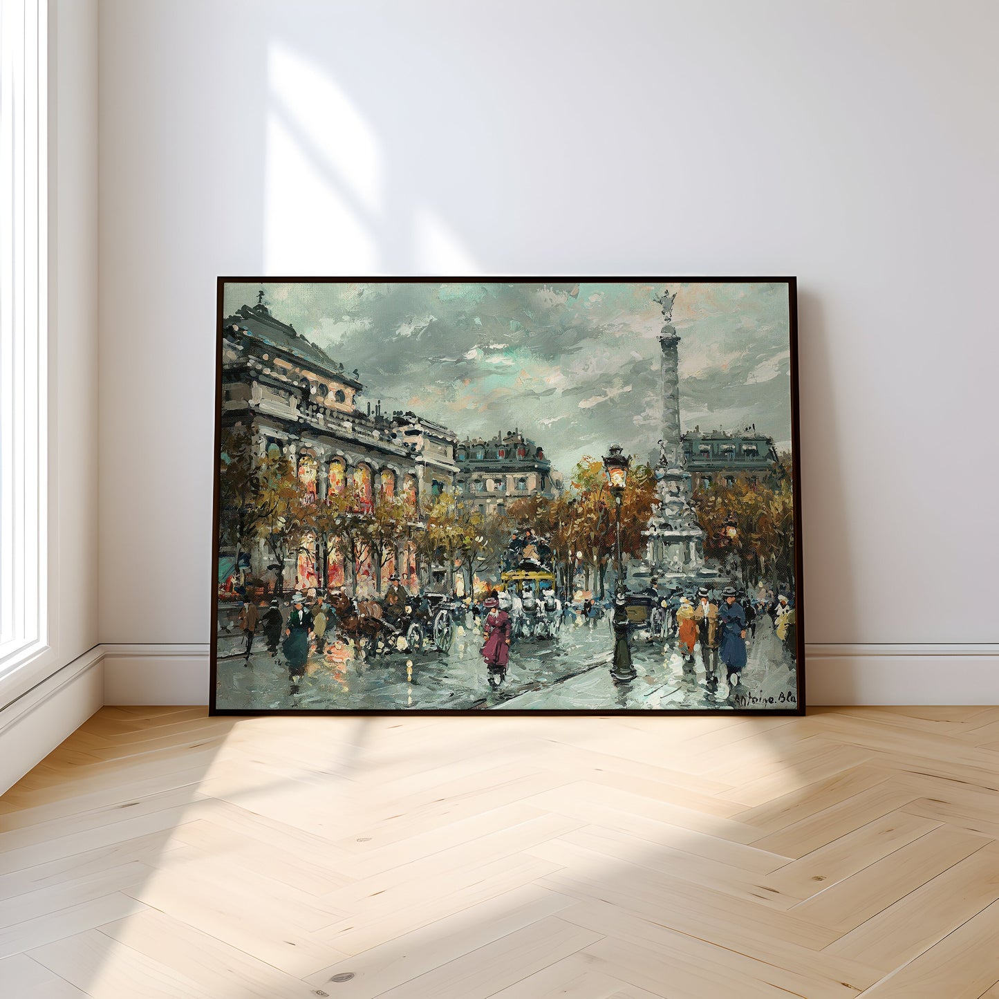French Impressionist Antoine Blanchard, Paris,Original antique painting, vintage Printable art instant download, SKU 319AB