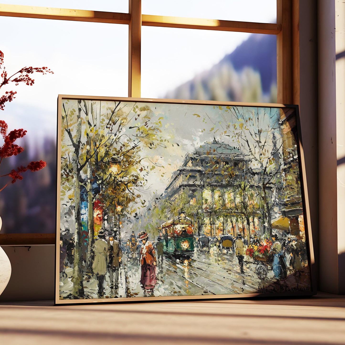 French Impressionist Antoine Blanchard, Bright Paris,Original antique painting, vintage Printable art instant download, SKU 324AB