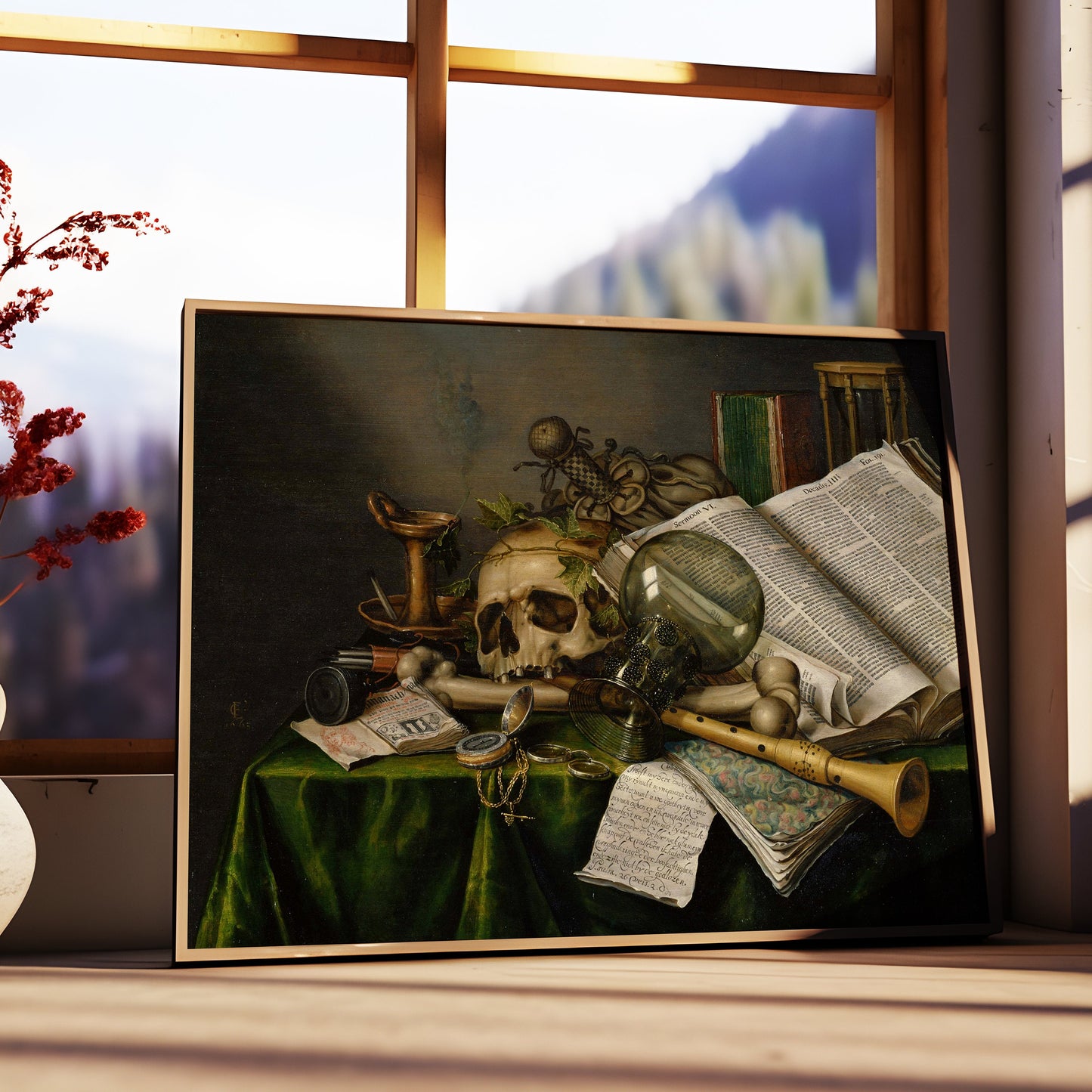 Edwaert Collier - Vanitas Still Life Books, Manuscripts, Skull, original antique fine art vintage, Printable, instant download, SKU 330ECV