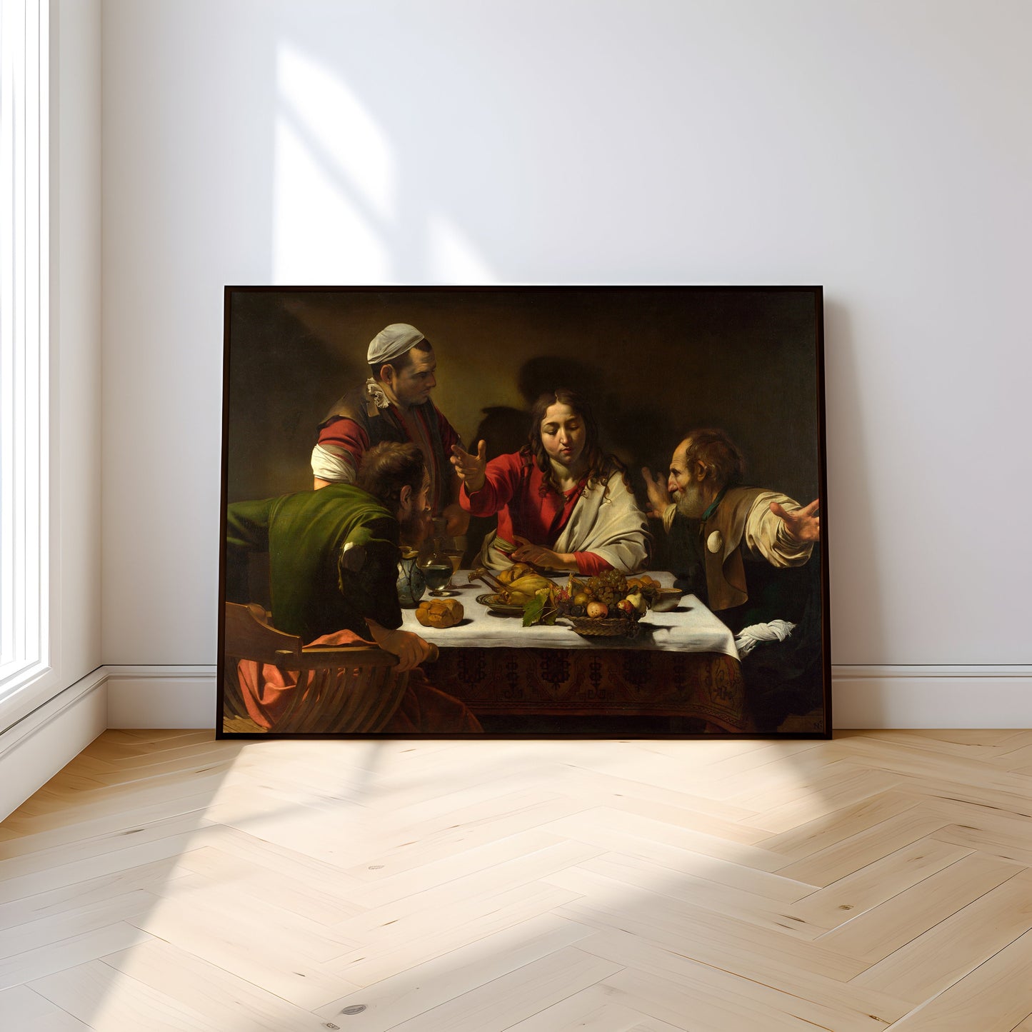 Supper at Emmaus - Caravaggio, original antique oil painting vintage, Printable art instant download, SKU 343C