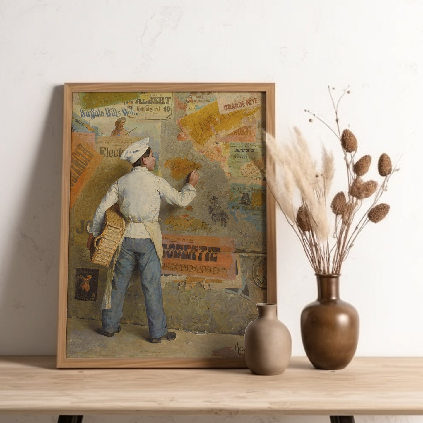 Chocarne-Moreau - Young Baker , Original antique figure painting , vintage Printable art instant download , SKU 366PCC