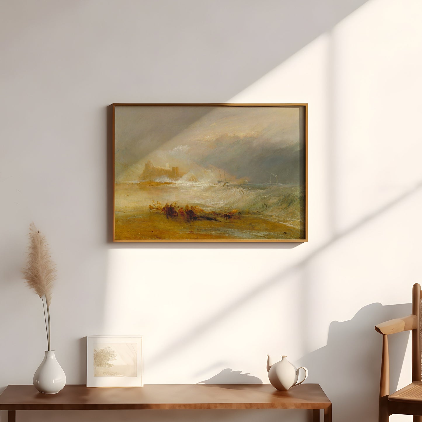 William Turner - Seascape original antique oil painting vintage, Printable art instant download, Wreckers, SKU 266JMW