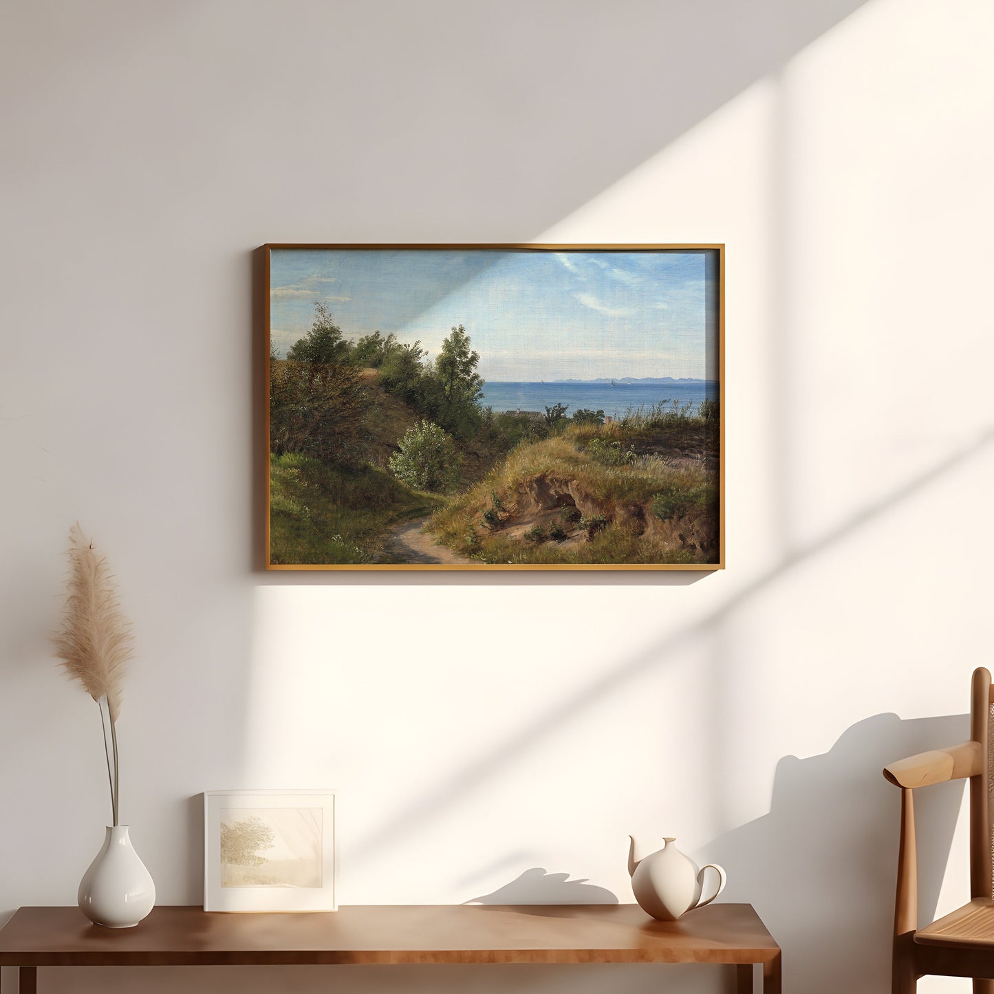 Rustic Landscape, Skovgaard - Coast Summer, Original antique painting, vintage Printable art instant download, SKU 269PCS