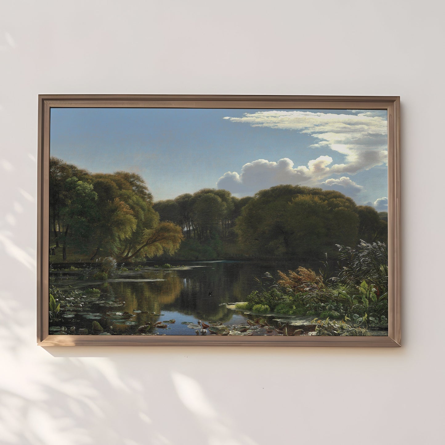 Skovgaard - Forest Lake, Original antique painting, vintage Printable art instant download, SKU 270PCS