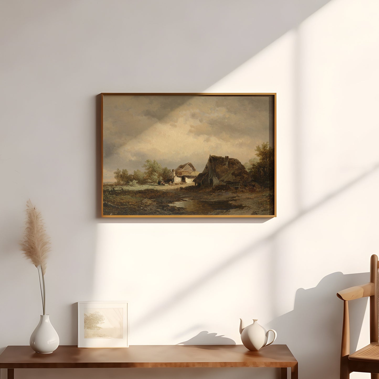 Dutch painting, Haanen - Rustic Landscape, Original vintage Printable fine art instant download, SKU 287RAH