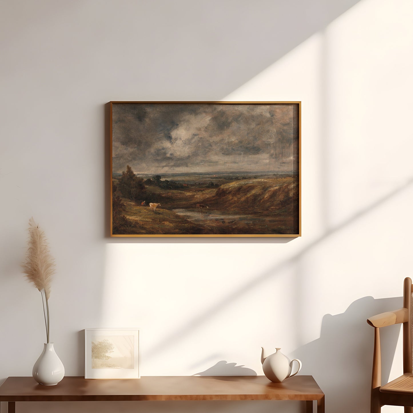 John Constable - Original vintage painting , Rustic Landscape 19th century , antique Printable fine art instant download , SKU 293JC