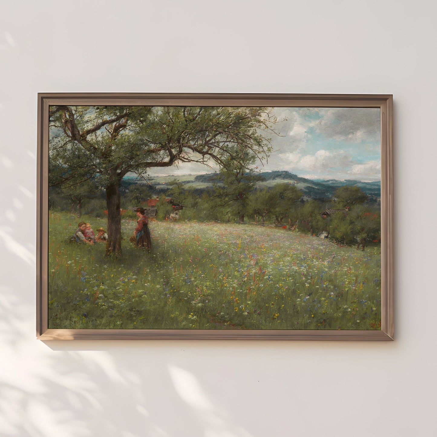 Johann Sperl - Summer Day, Original antique painting, vintage Printable art instant download, SKU - 371JS