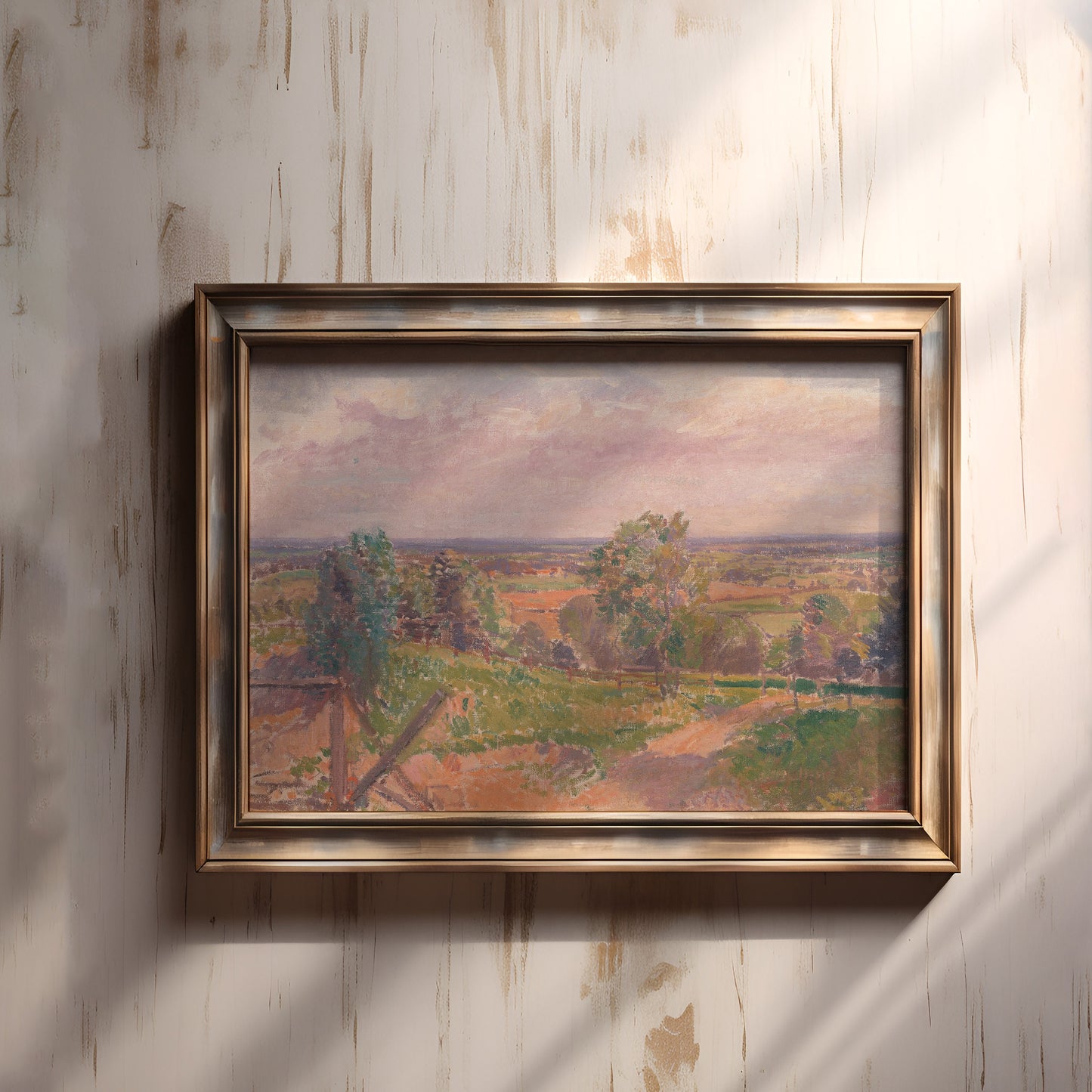 Spencer Gore - Extensive Landscape, Soft Tone, Original antique painting, vintage Printable art instant download, SKU 374SFG