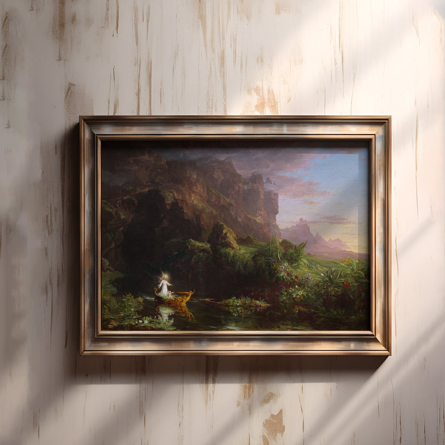 Thomas Cole - Voyage of Life Childhood, original antique oil painting vintage, Printable art instant download, SKU 384TC