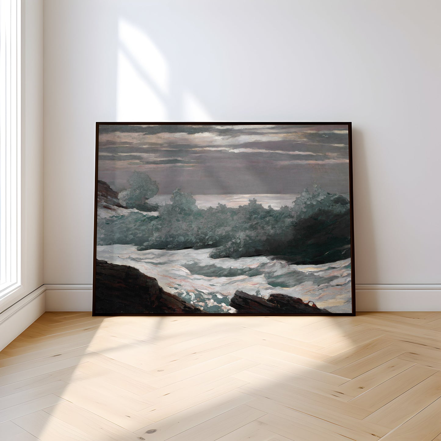 Winslow Homer - After Storm at Sea, Seascape original antique oil painting vintage, Printable art instant download, SKU 389WH