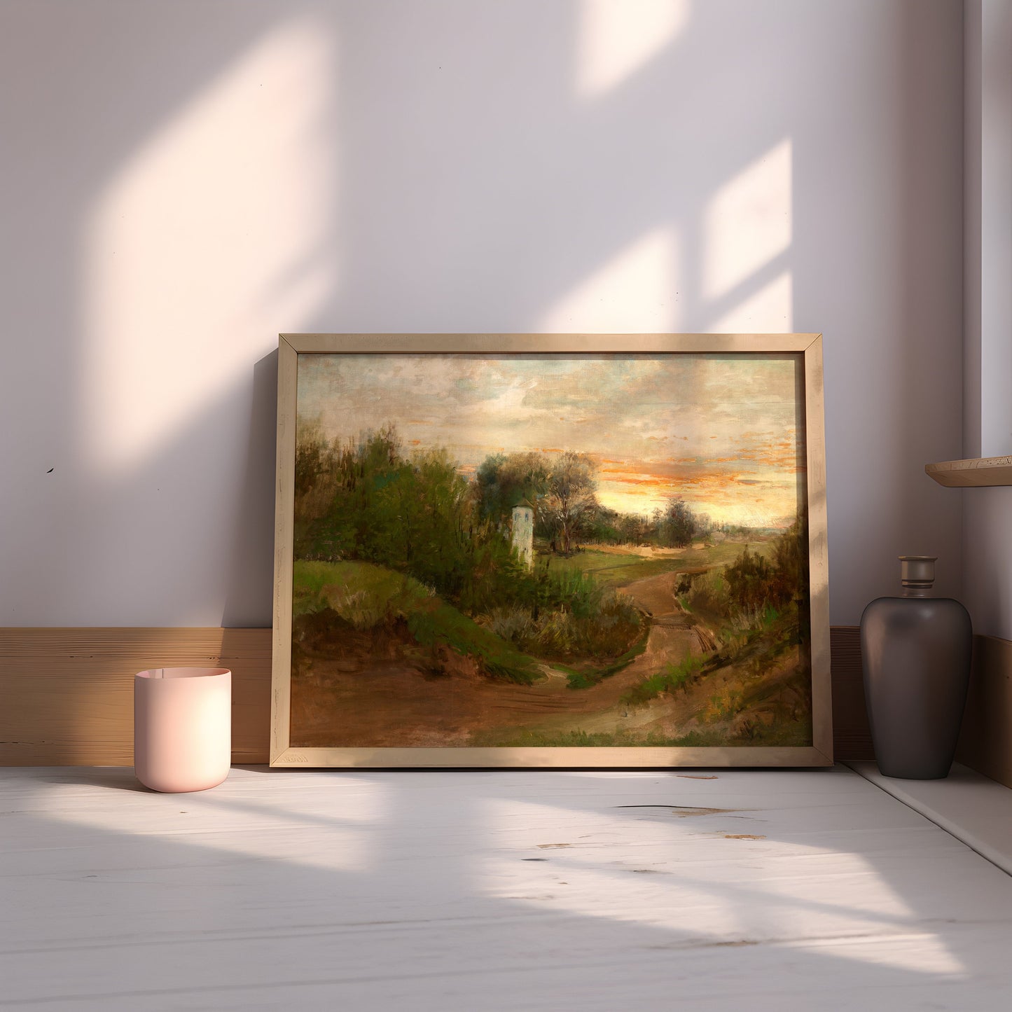 Rustic Landscape - Adam Chmielowski , 19th century Original antique painting , vintage Printable art instant download , SKU 314AHBC