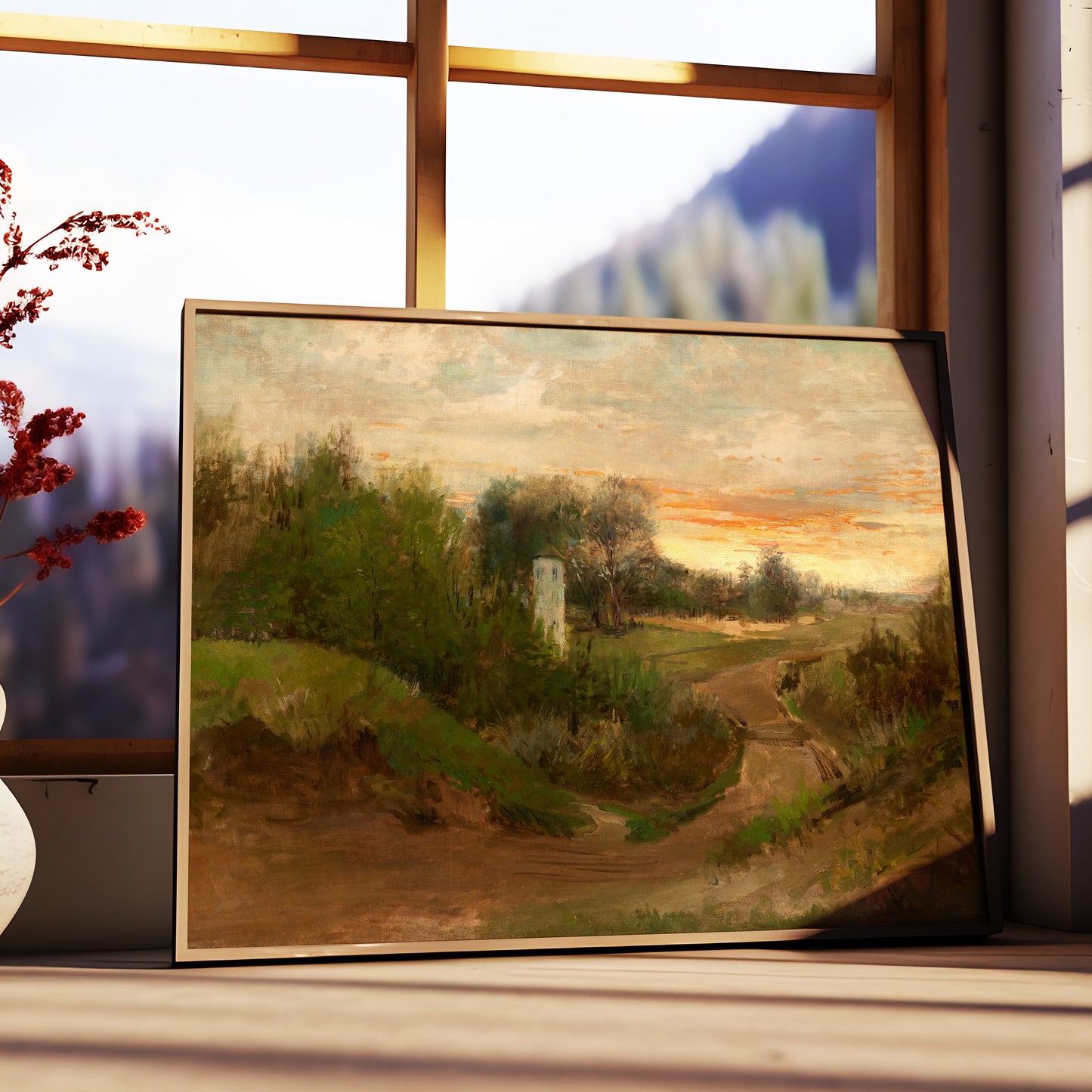 Rustic Landscape - Adam Chmielowski , 19th century Original antique painting , vintage Printable art instant download , SKU 314AHBC